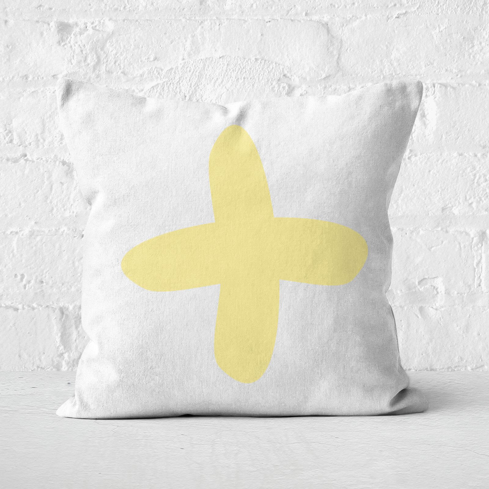 Light Yellow Cross Square Cushion - 60x60cm - Soft Touch