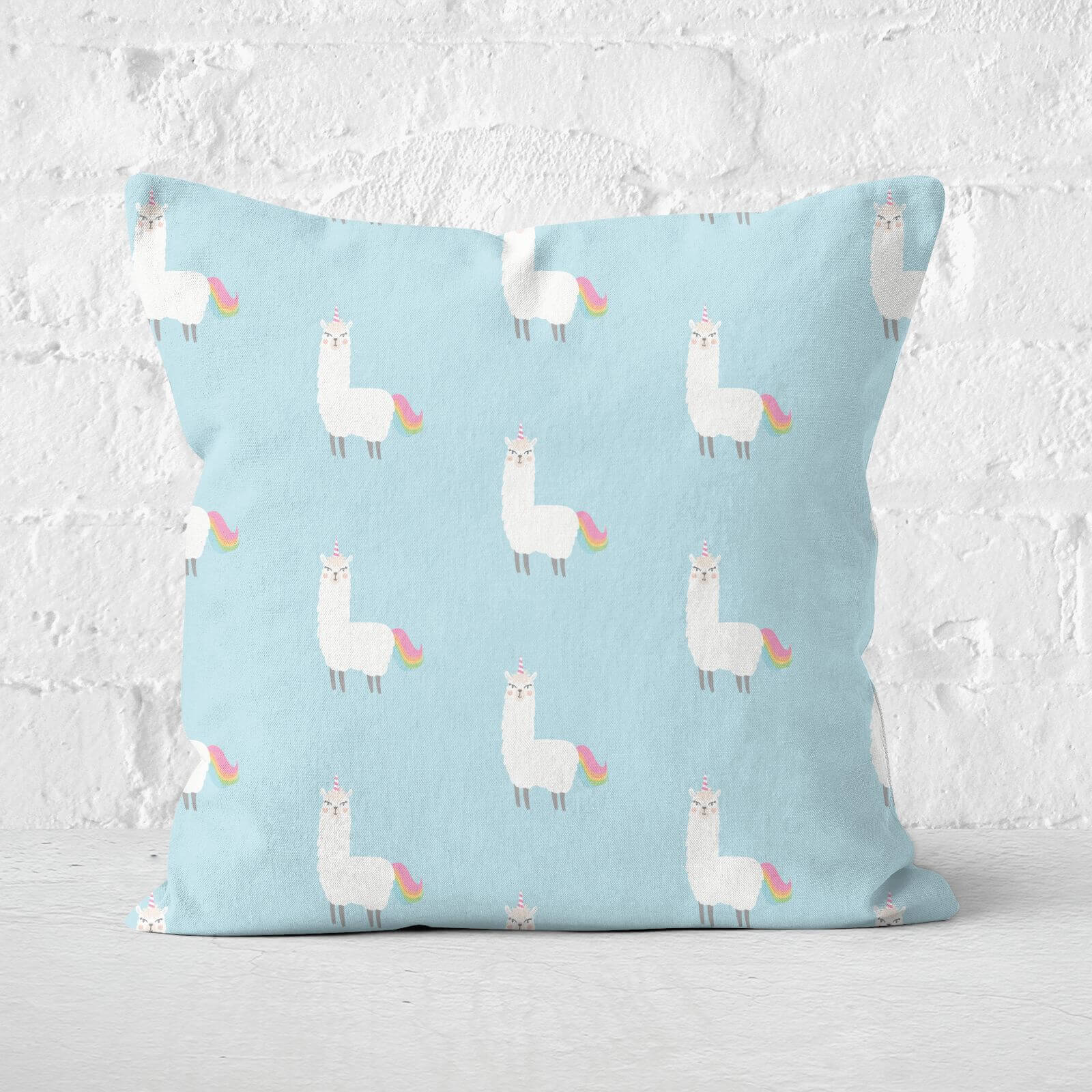 Llamacorn Pattern Square Cushion - 50x50cm - Soft Touch