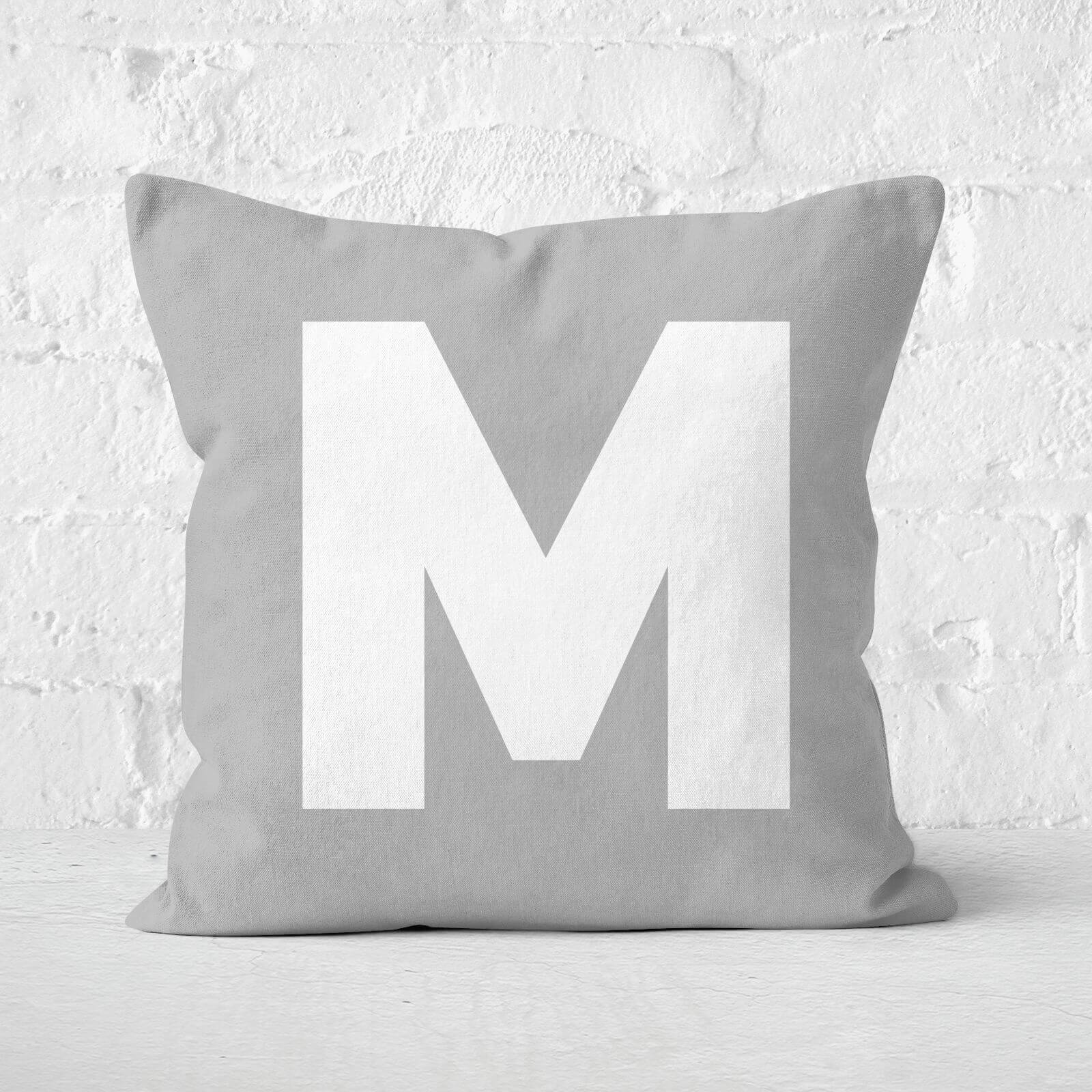 Letter M Square Cushion - 60x60cm - Soft Touch