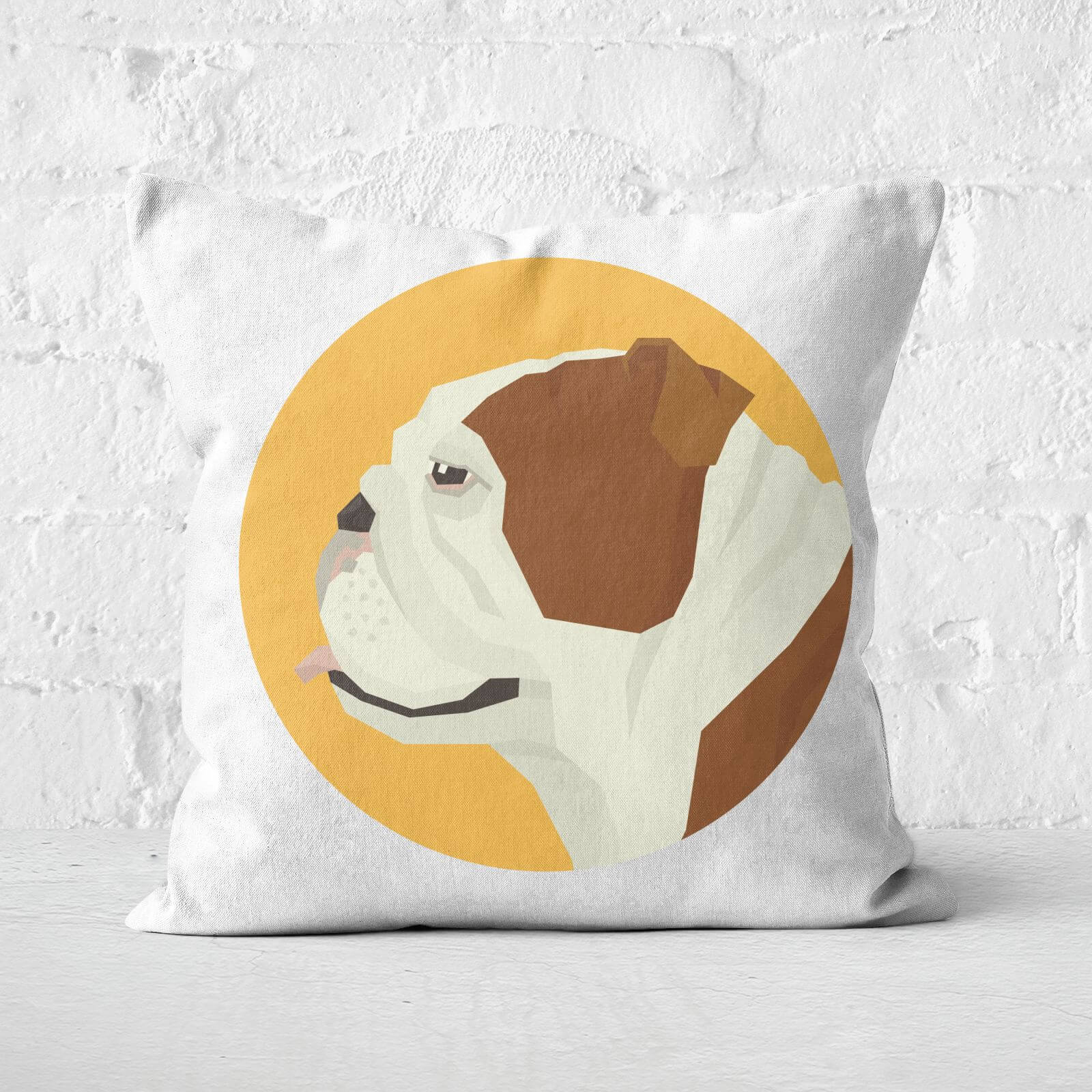 English Bulldog Square Cushion - 60x60cm - Soft Touch