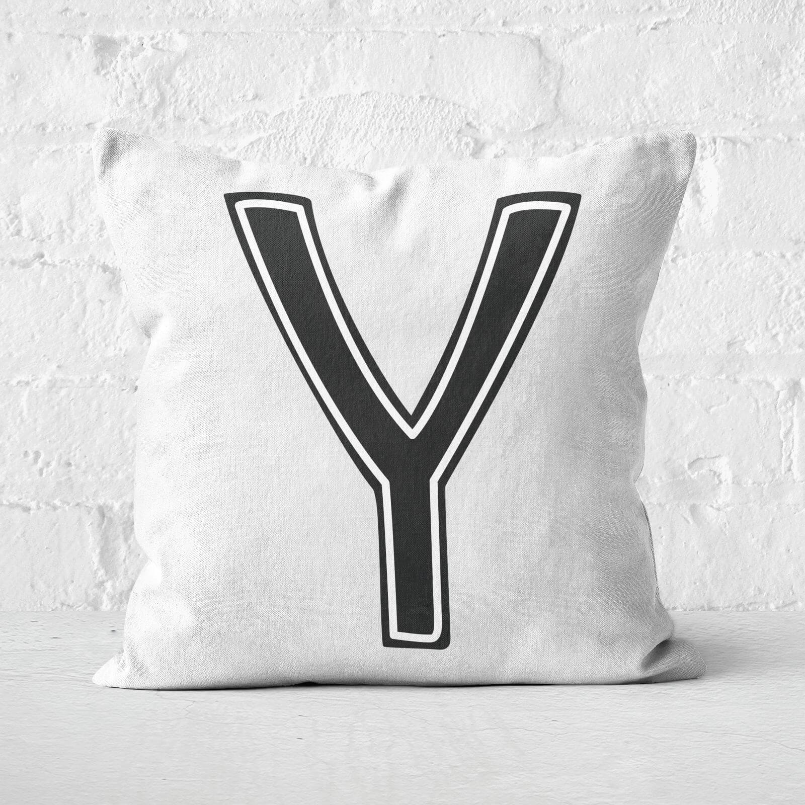 Handwritten Y Square Cushion - 60x60cm - Soft Touch