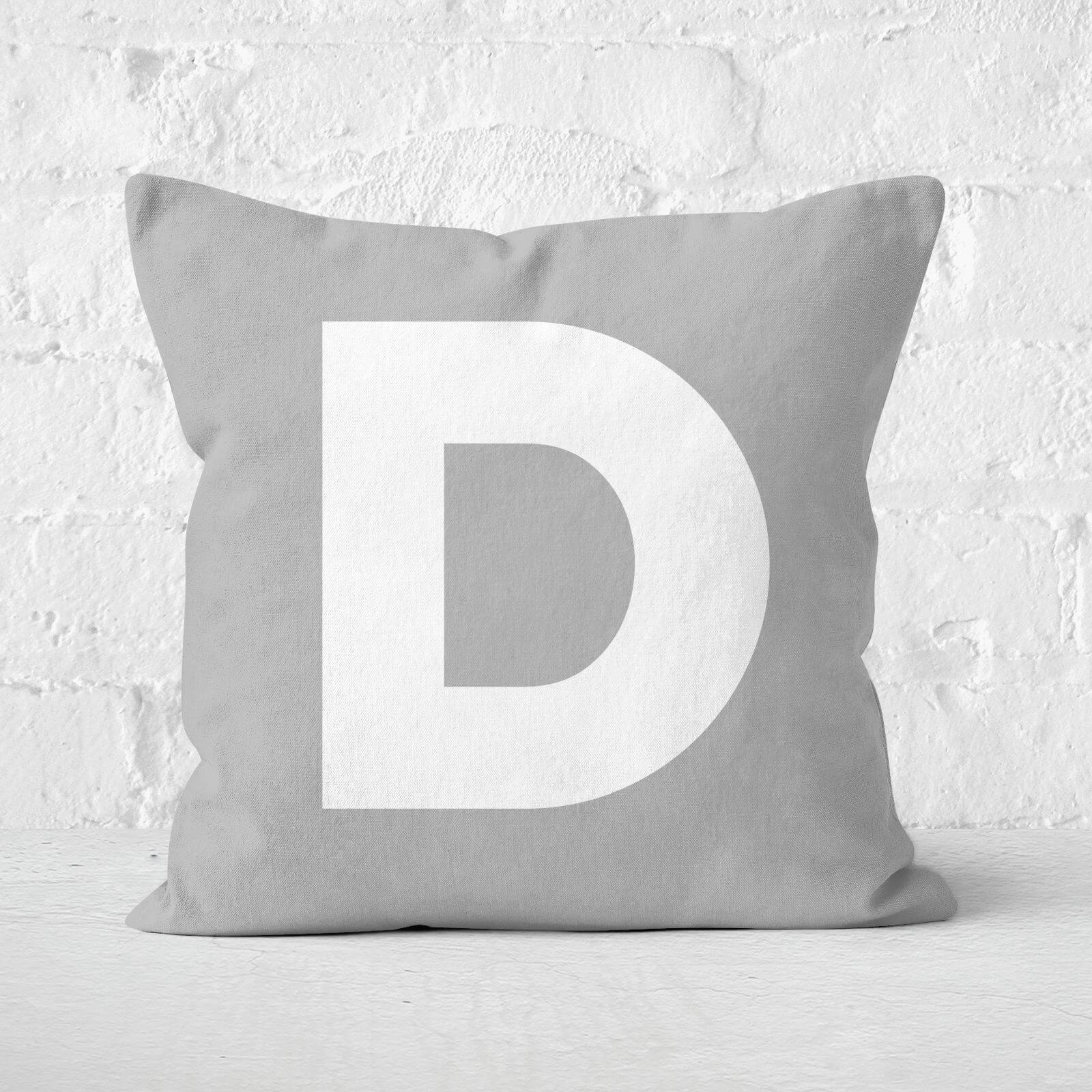 Letter D Square Cushion - 60x60cm - Soft Touch