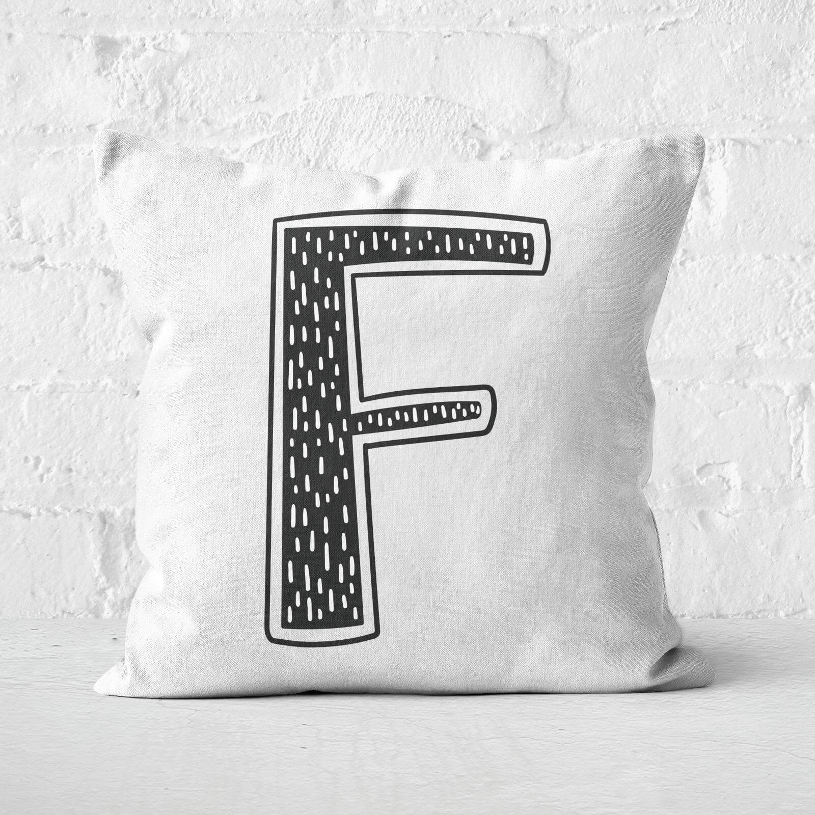 Handwritten F Square Cushion - 60x60cm - Soft Touch