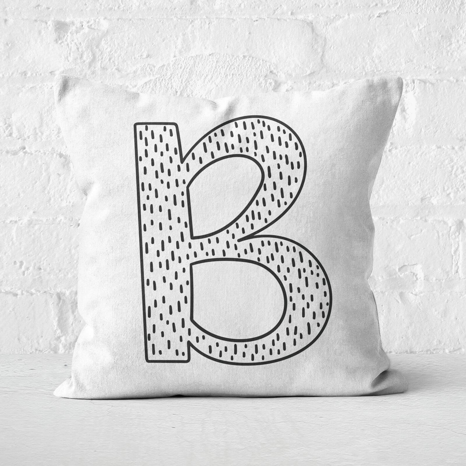 Handwritten B Square Cushion - 60x60cm - Soft Touch