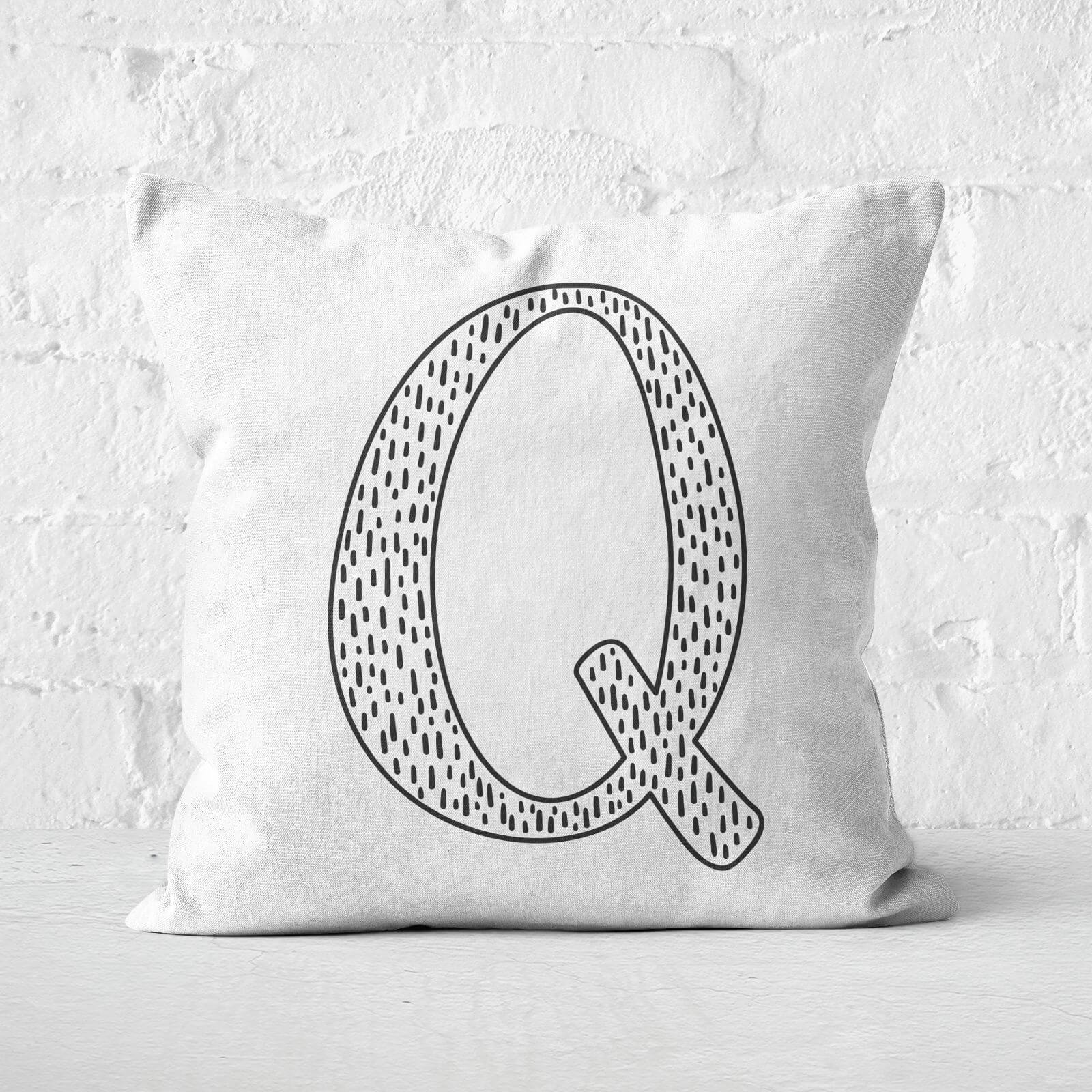 Handwritten Q Square Cushion - 60x60cm - Soft Touch