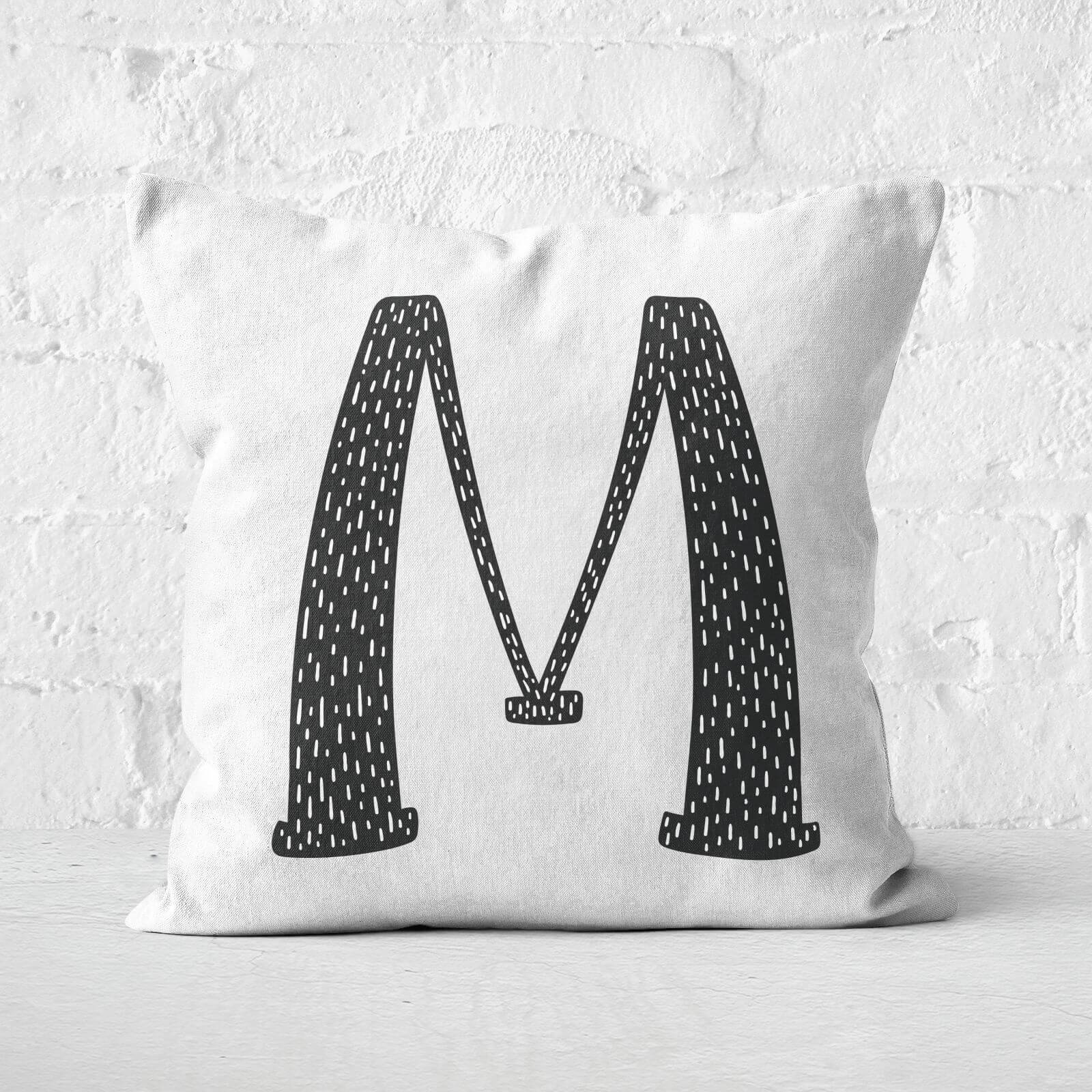 Handwritten M Square Cushion - 60x60cm - Soft Touch