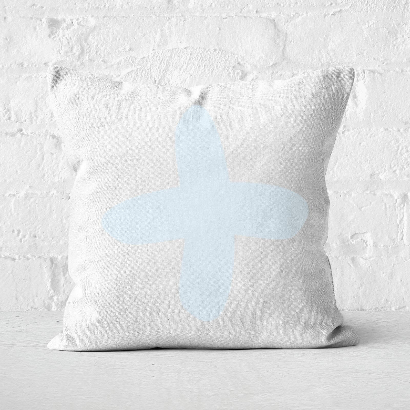 Light Blue Cross Square Cushion - 60x60cm - Soft Touch
