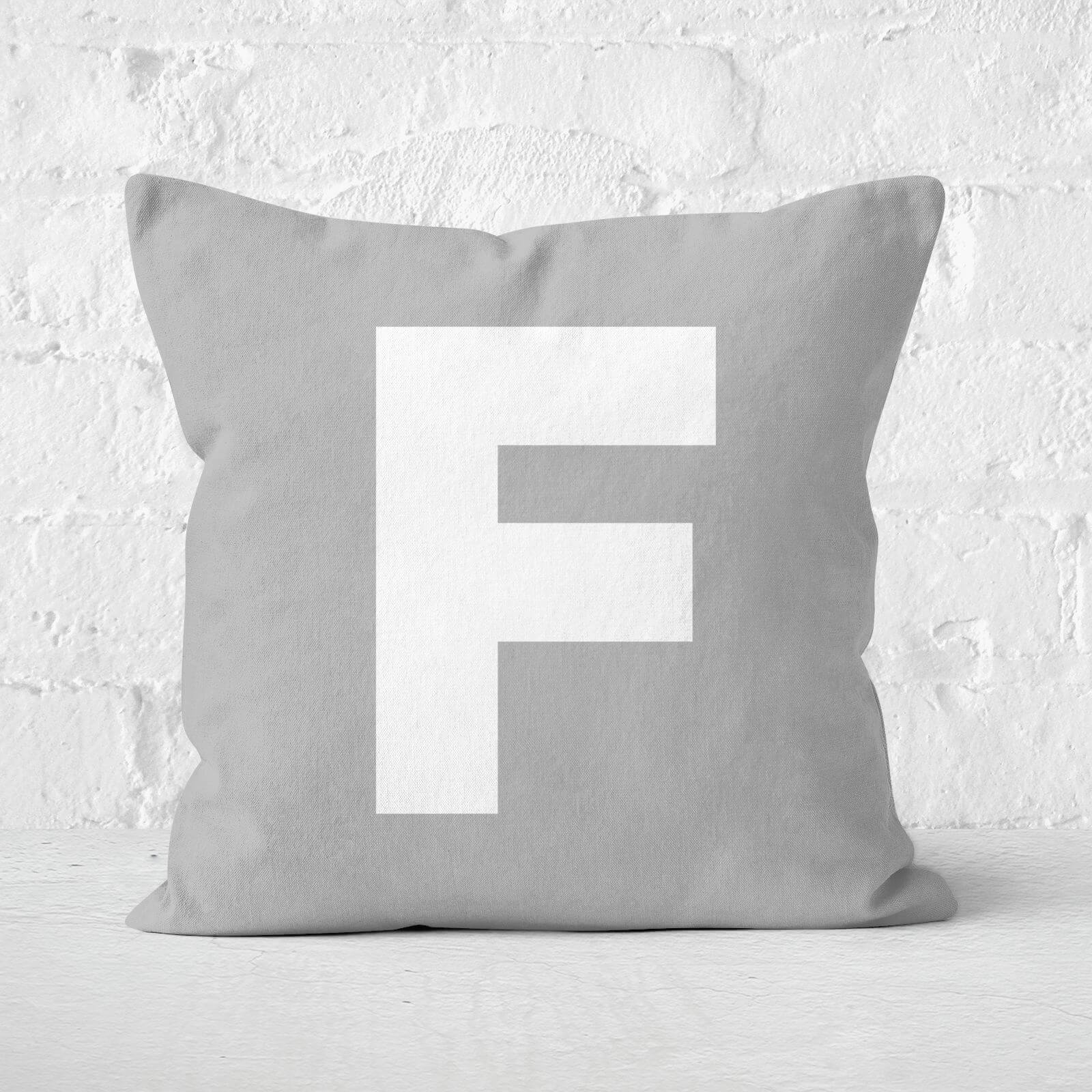 Letter F Square Cushion - 60x60cm - Soft Touch