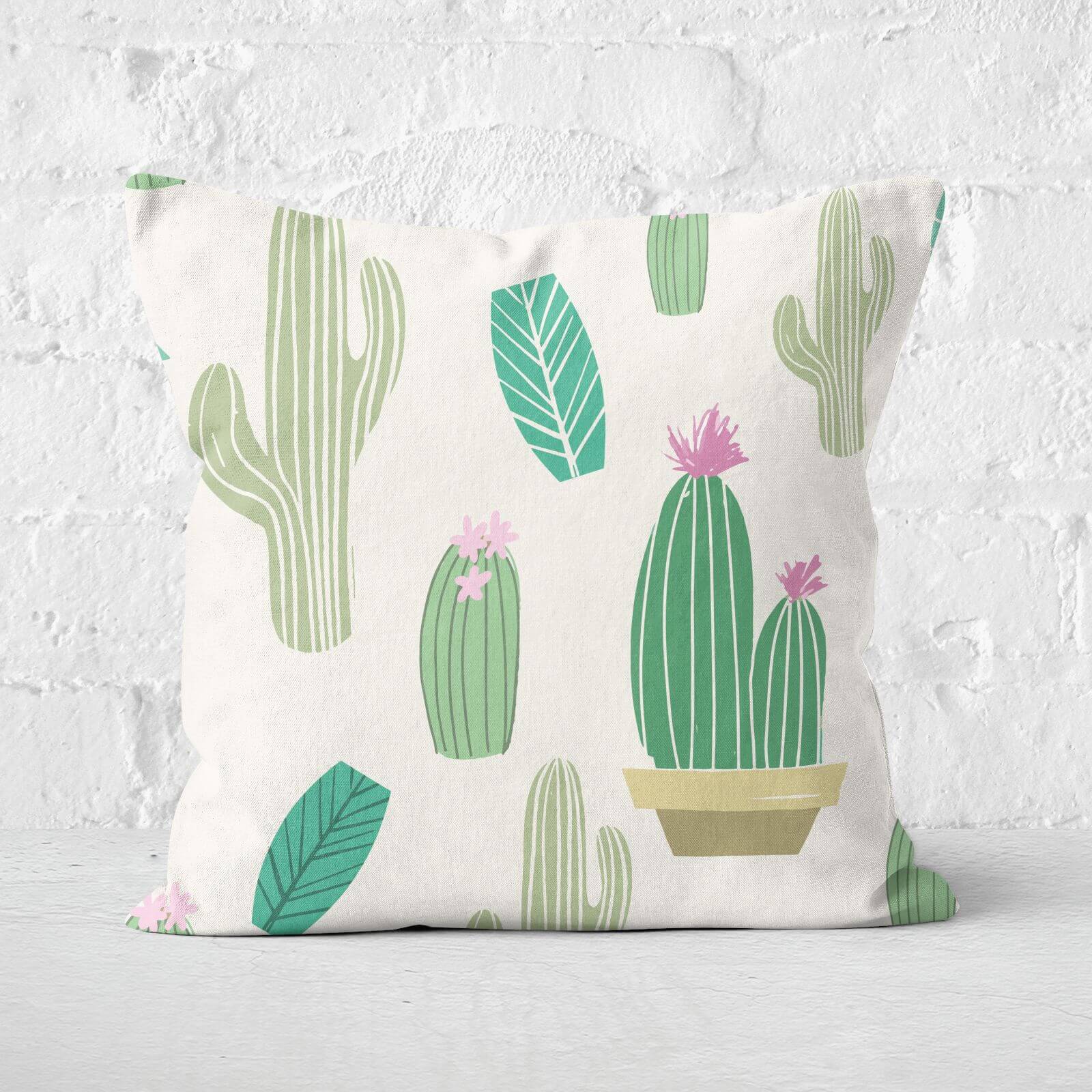 Cactus Pattern Square Cushion - 60x60cm - Soft Touch