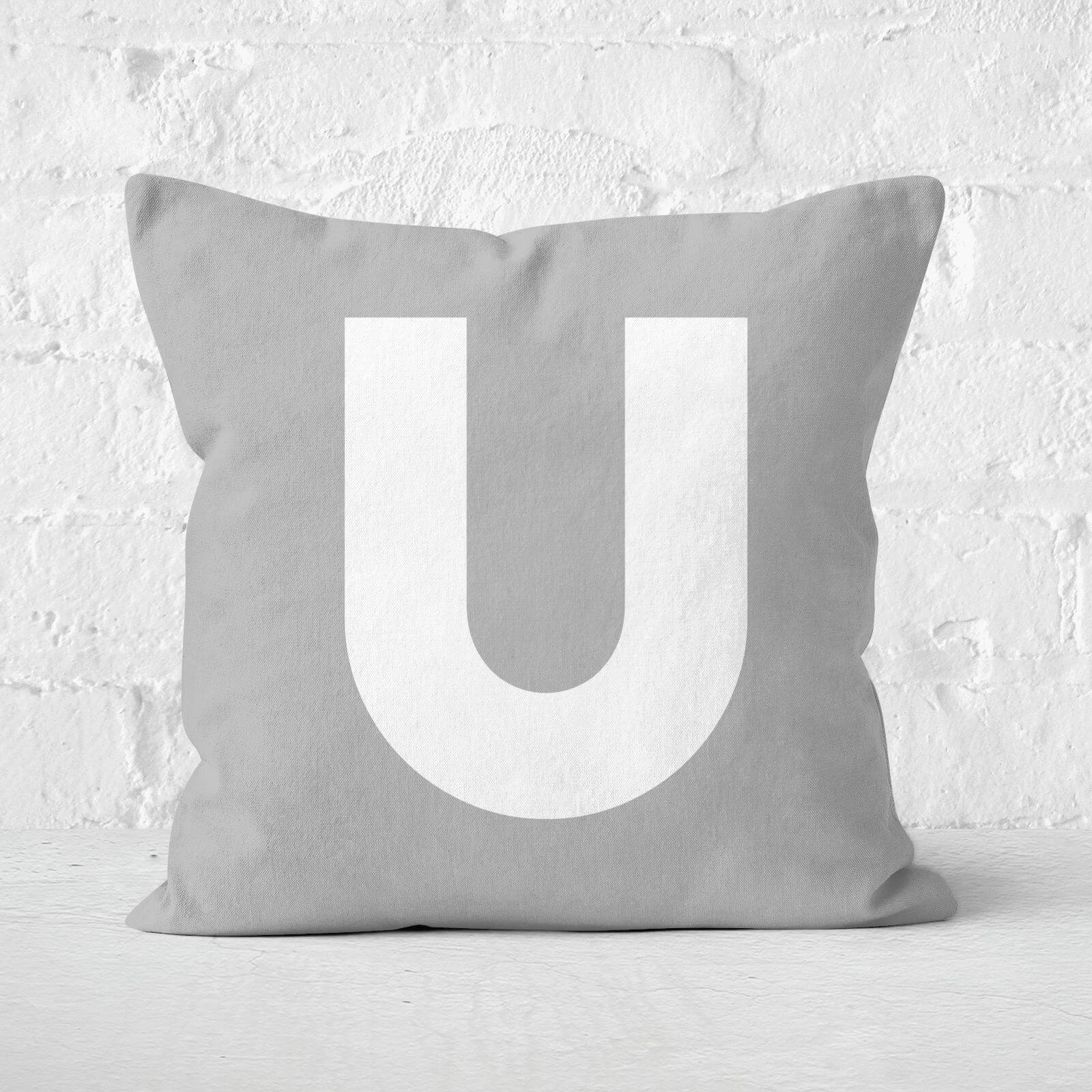 Letter U Square Cushion - 60x60cm - Soft Touch