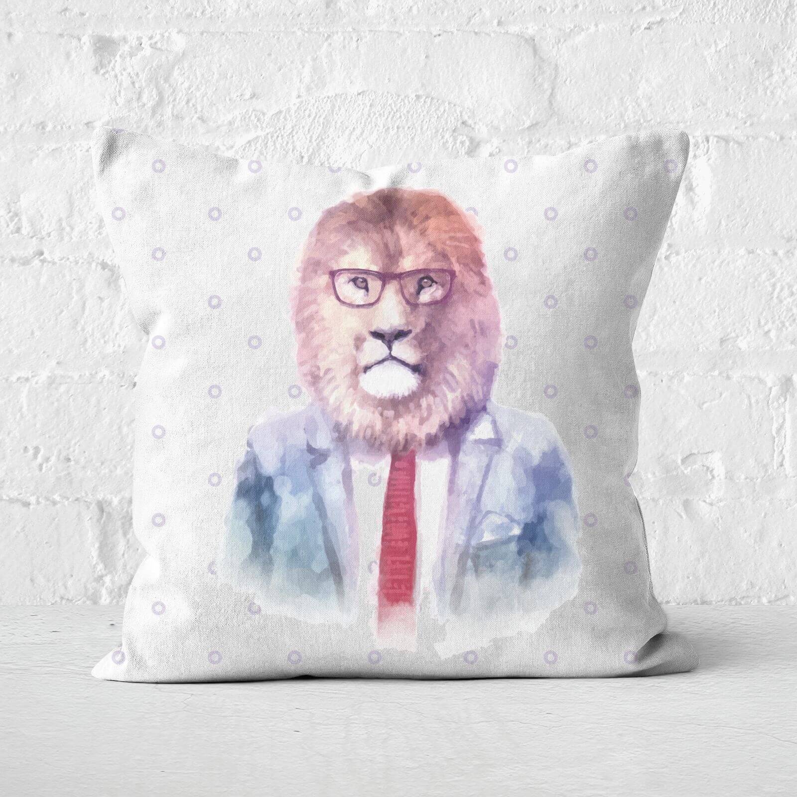 Hipster Lion Square Cushion - 60x60cm - Soft Touch