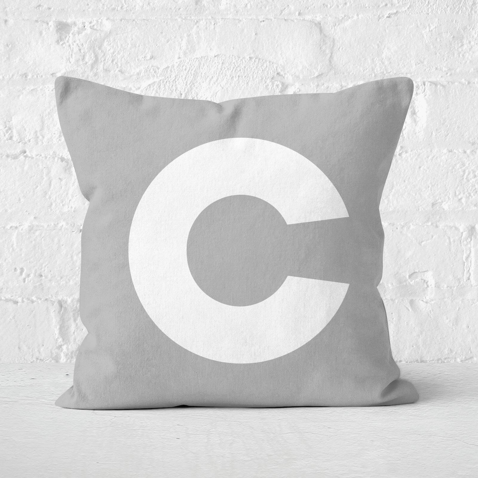 Letter C Square Cushion - 60x60cm - Soft Touch