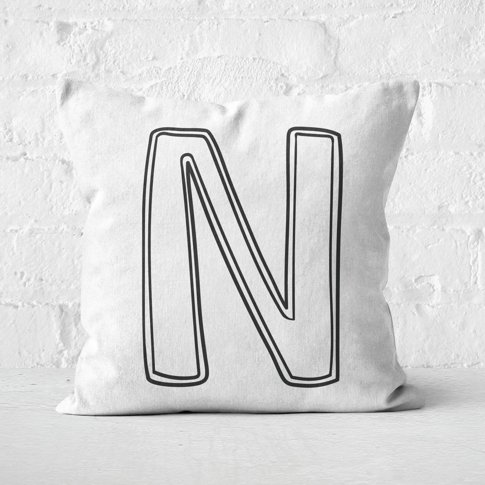 Handwritten N Square Cushion - 60x60cm - Soft Touch