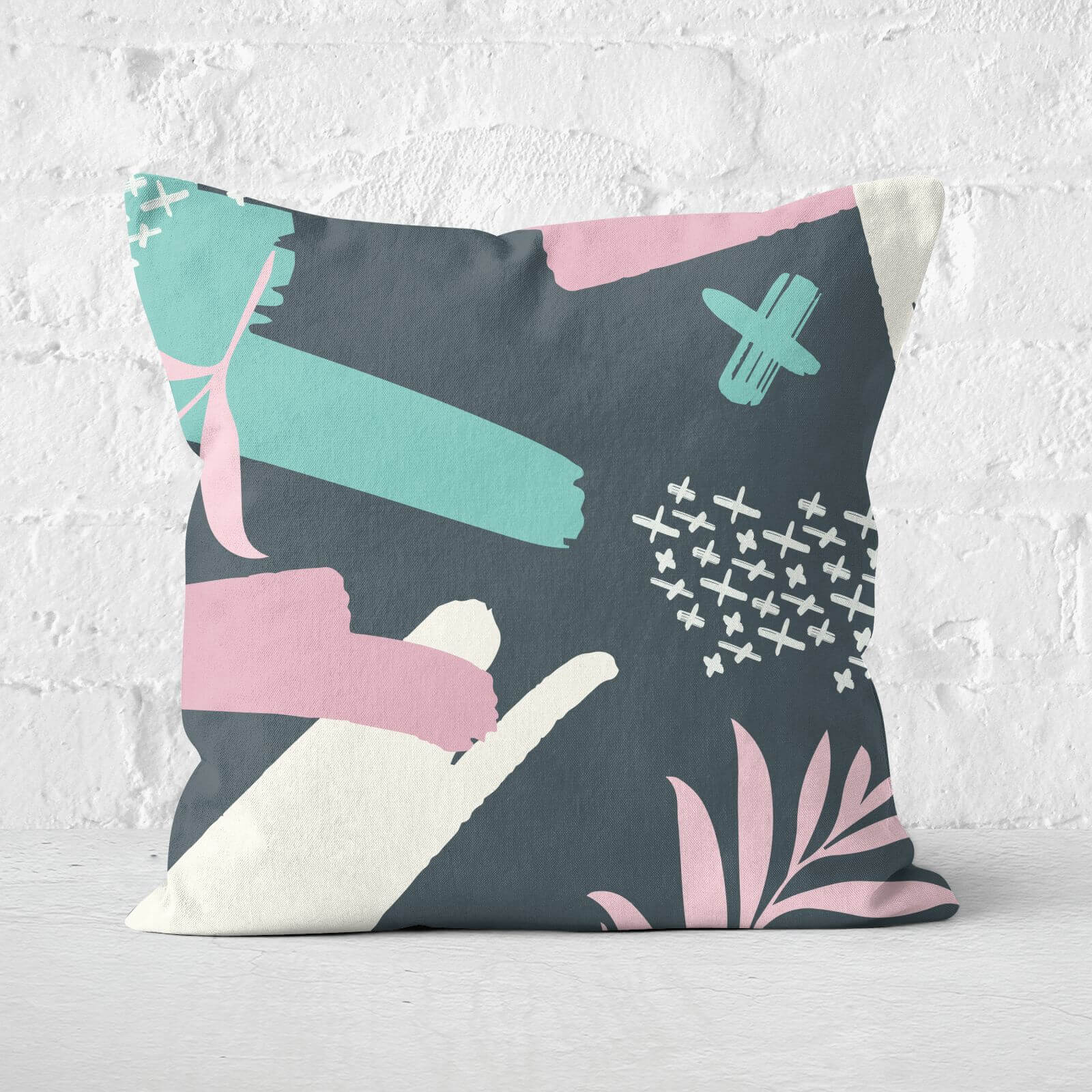 Dark Botanical Square Cushion - 60x60cm - Soft Touch