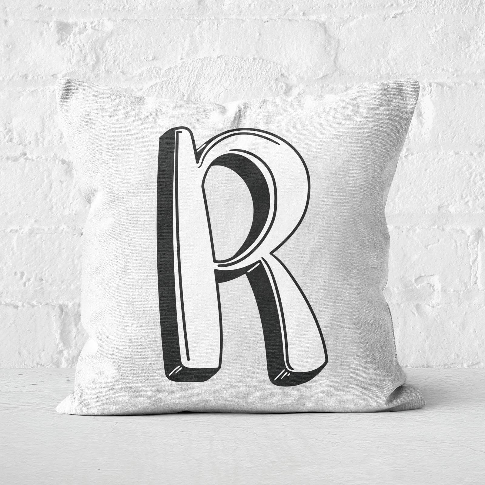 Handwritten R Square Cushion - 60x60cm - Soft Touch