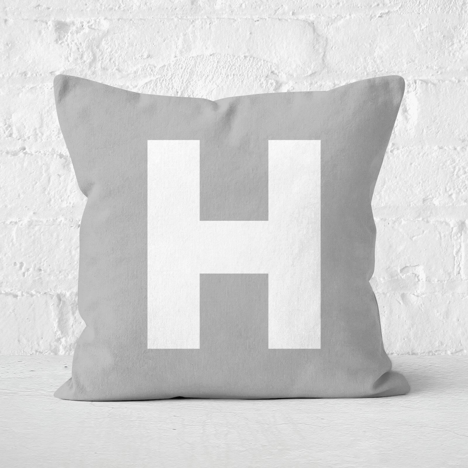 Letter H Square Cushion - 60x60cm - Soft Touch