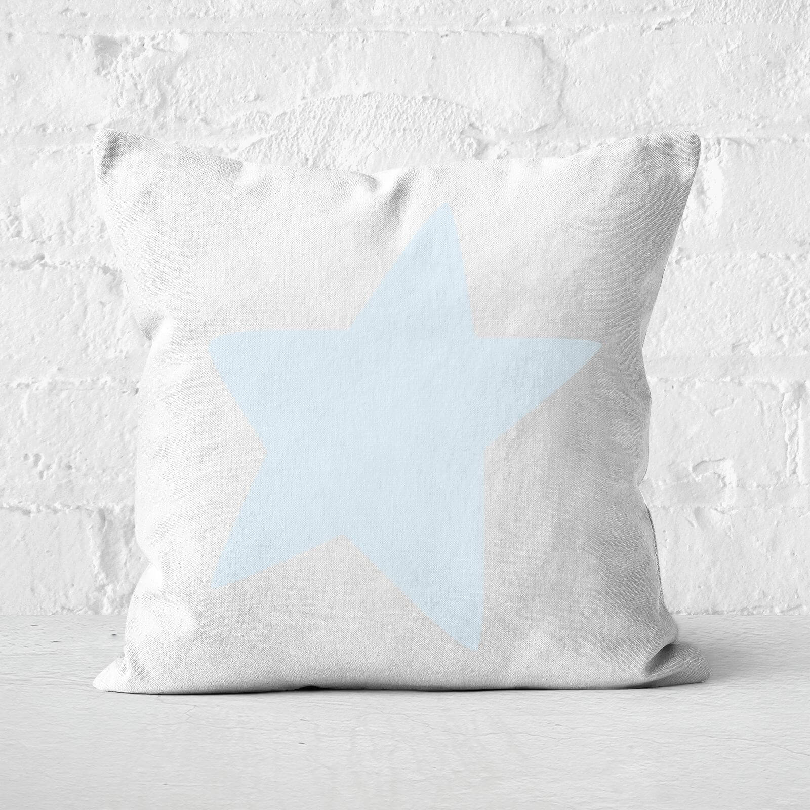 Light Blue Star Square Cushion - 50x50cm - Soft Touch