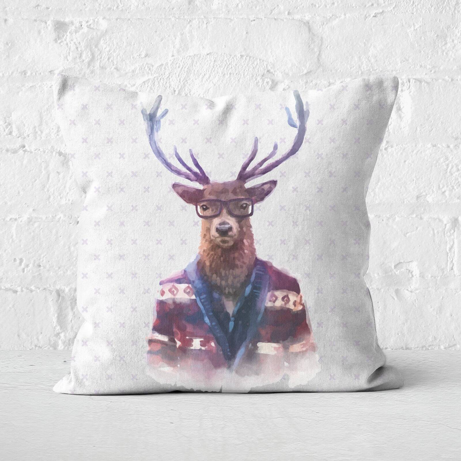 Hipster Deer Square Cushion - 60x60cm - Soft Touch
