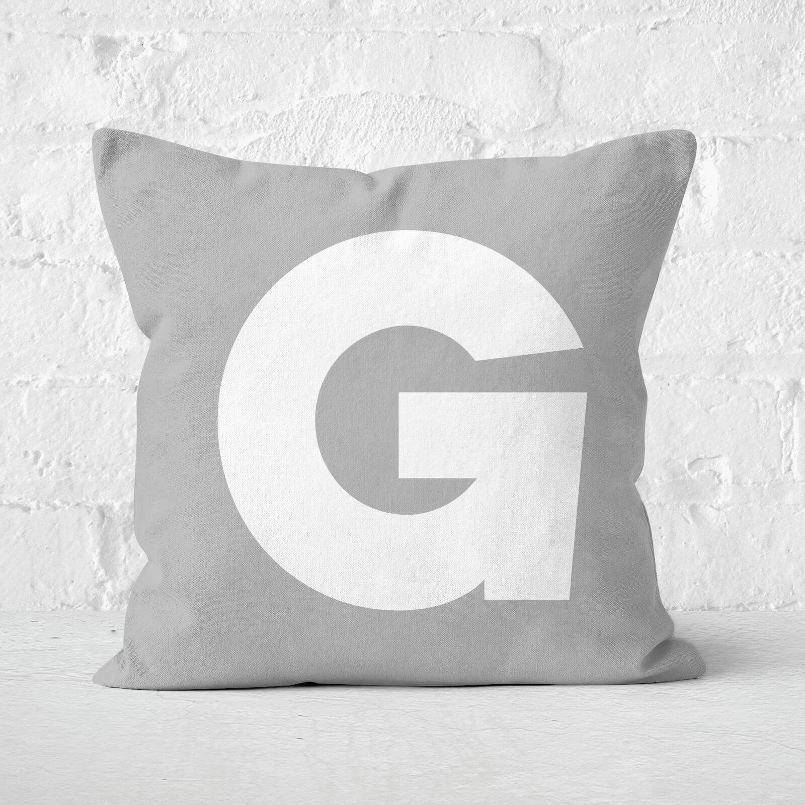 Letter G Square Cushion - 60x60cm - Soft Touch
