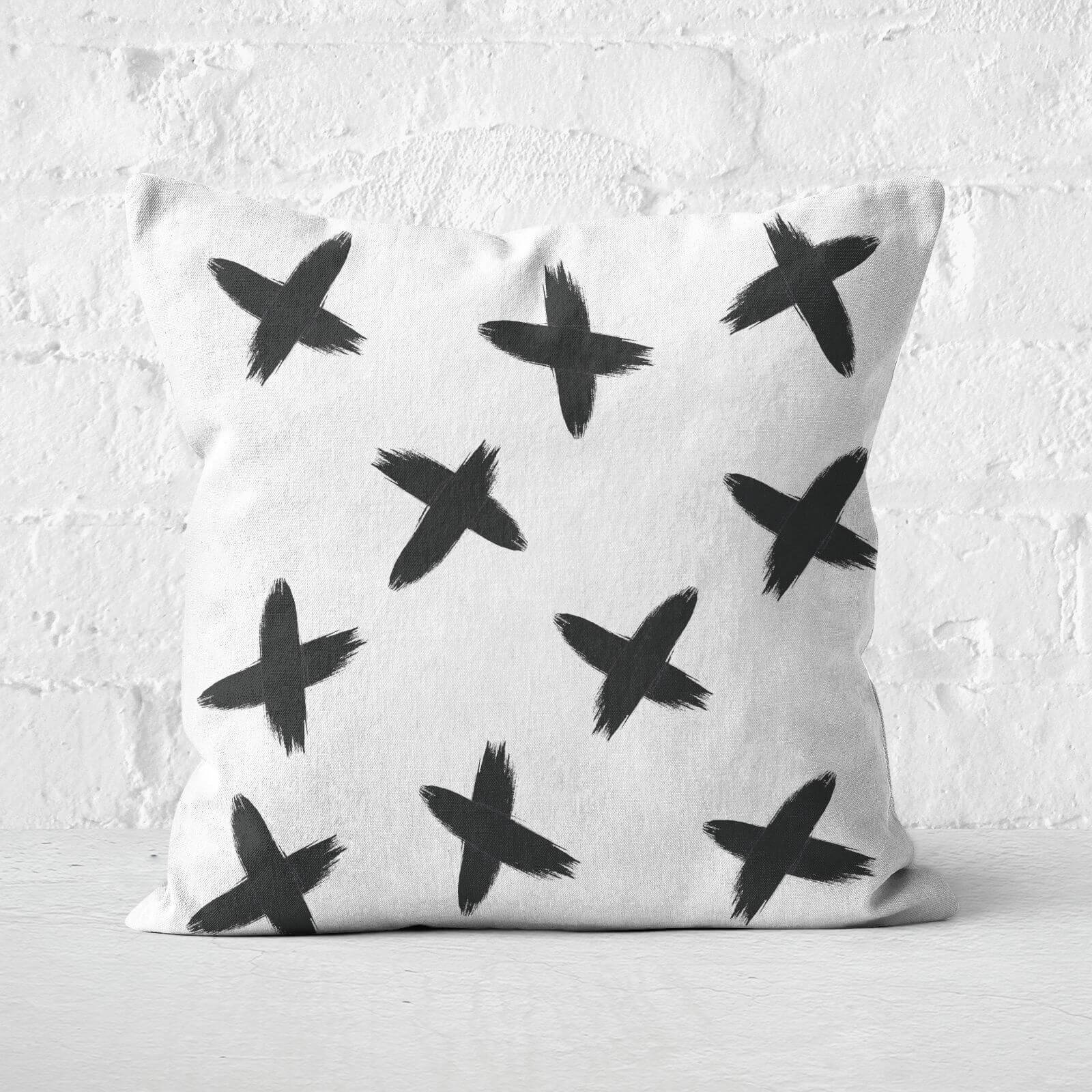 Criss Cross Paintbrush Strokes Square Cushion - 60x60cm - Soft Touch