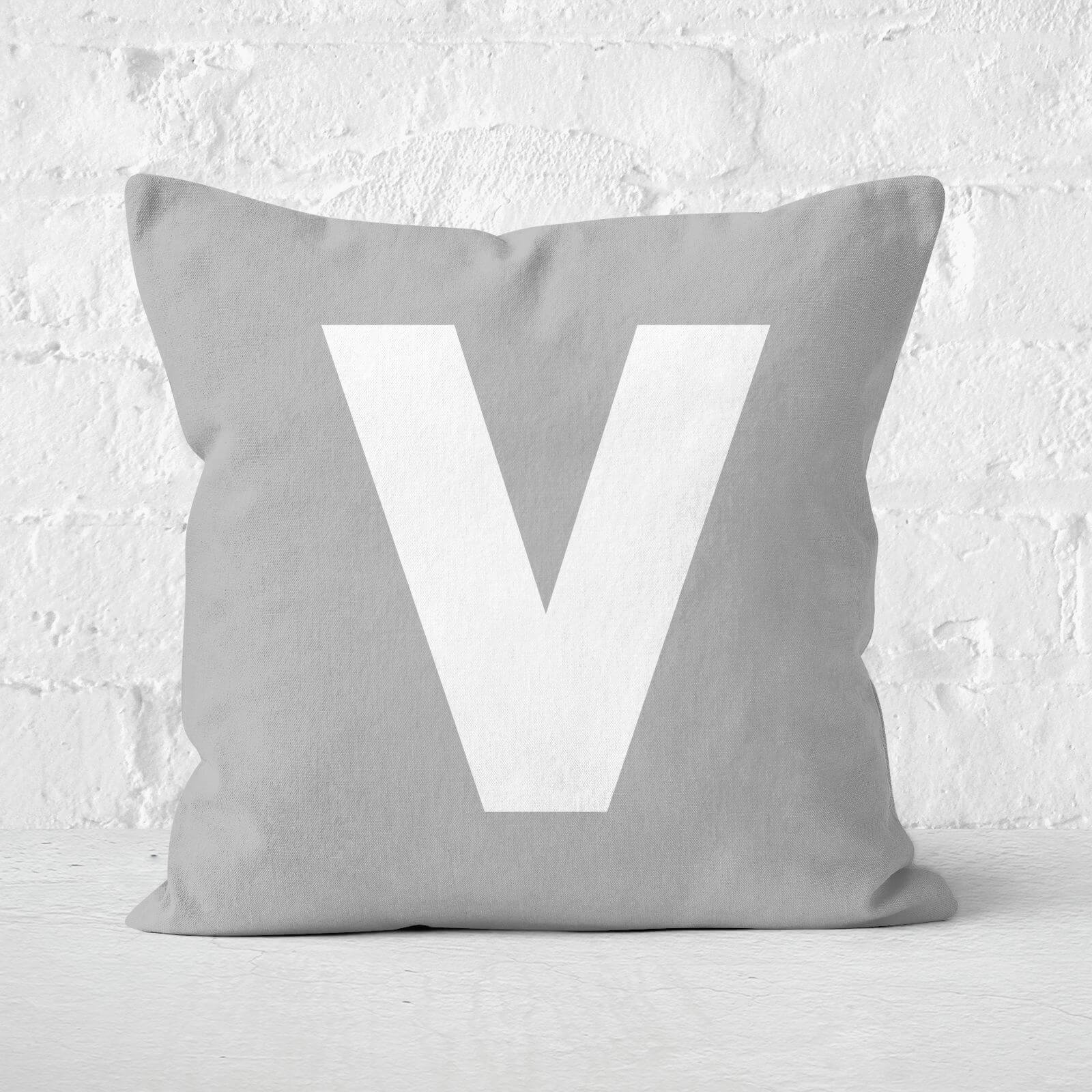 Letter V Square Cushion - 60x60cm - Soft Touch