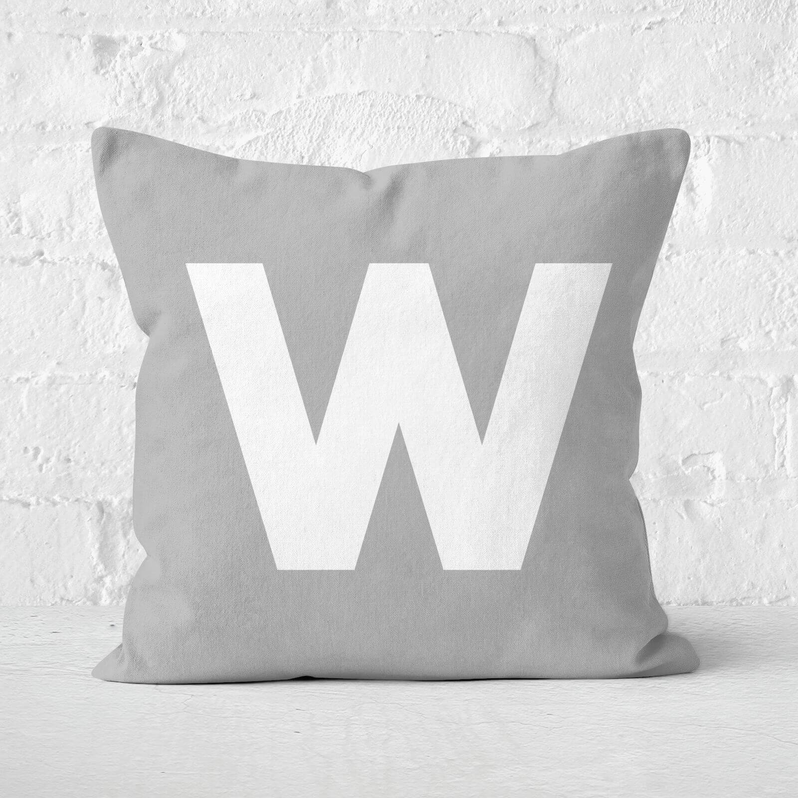 Letter W Square Cushion - 60x60cm - Soft Touch