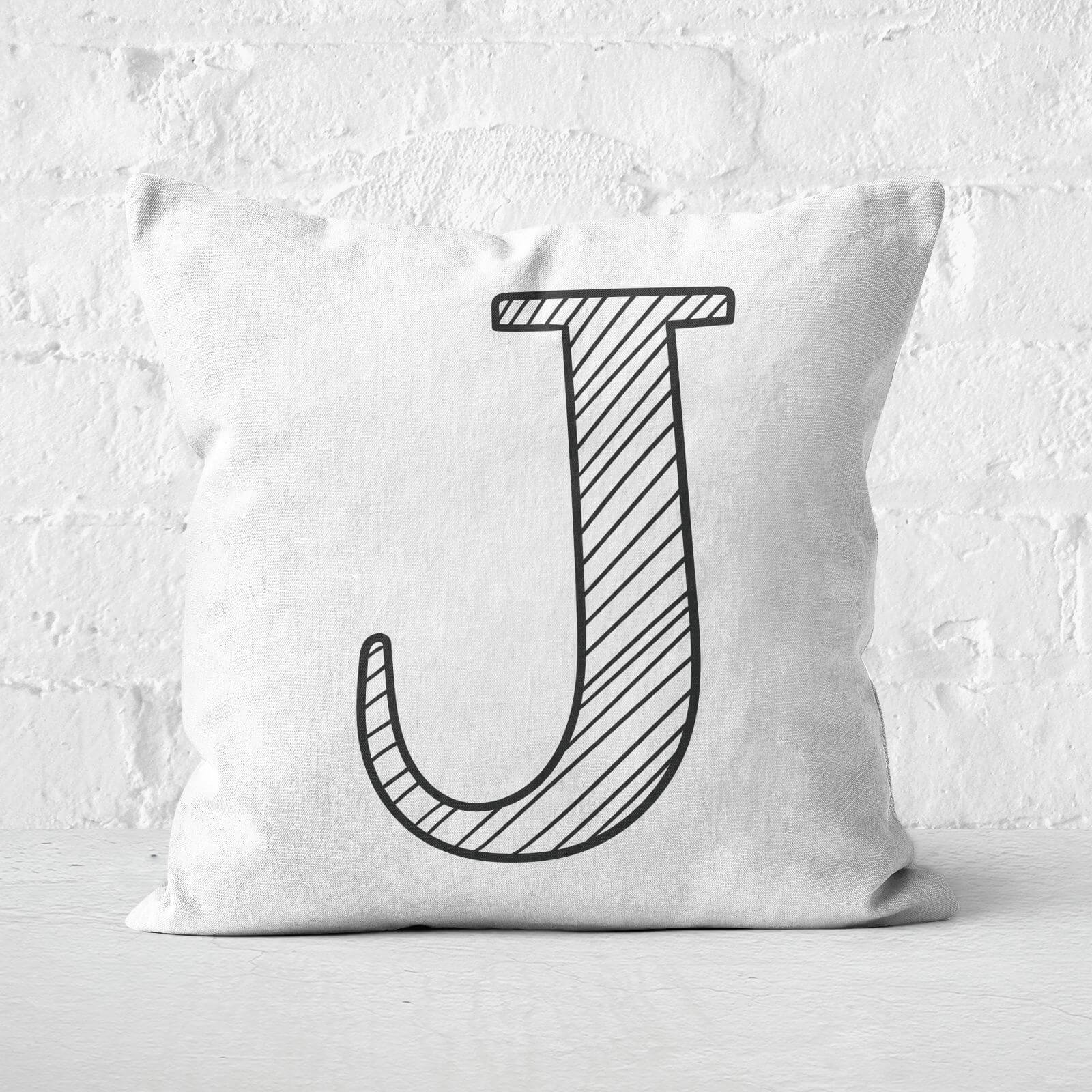 Handwritten J Square Cushion - 60x60cm - Soft Touch