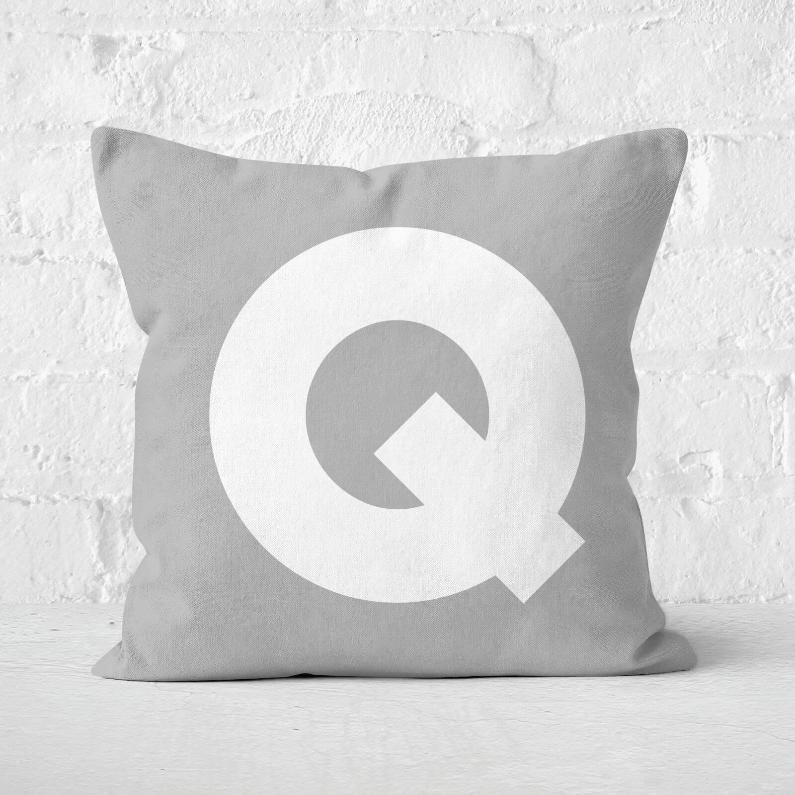 Letter Q Square Cushion - 60x60cm - Soft Touch