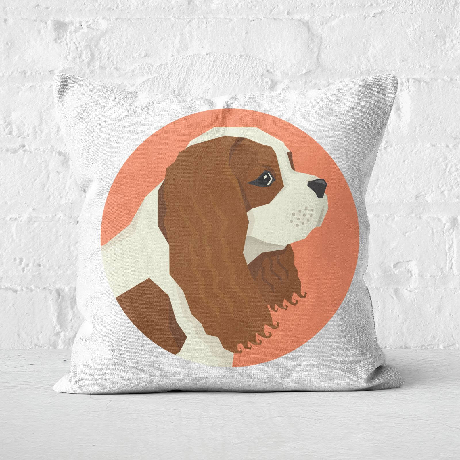 King Charles Spaniel Square Cushion - 60x60cm - Soft Touch