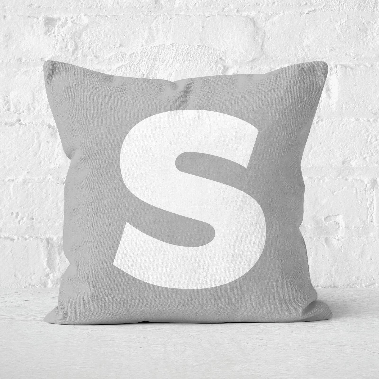 Letter S Square Cushion - 60x60cm - Soft Touch