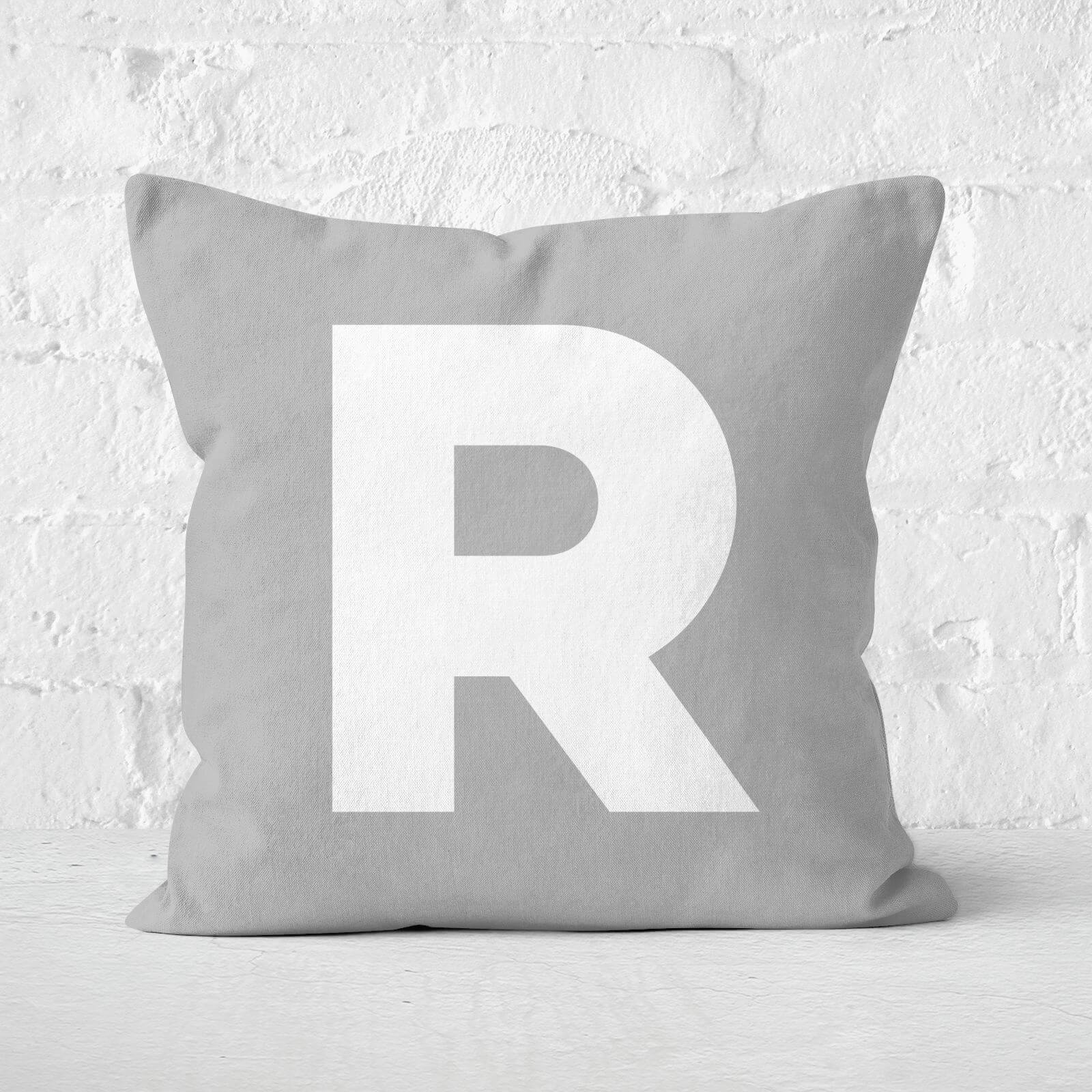 Letter R Square Cushion - 60x60cm - Soft Touch
