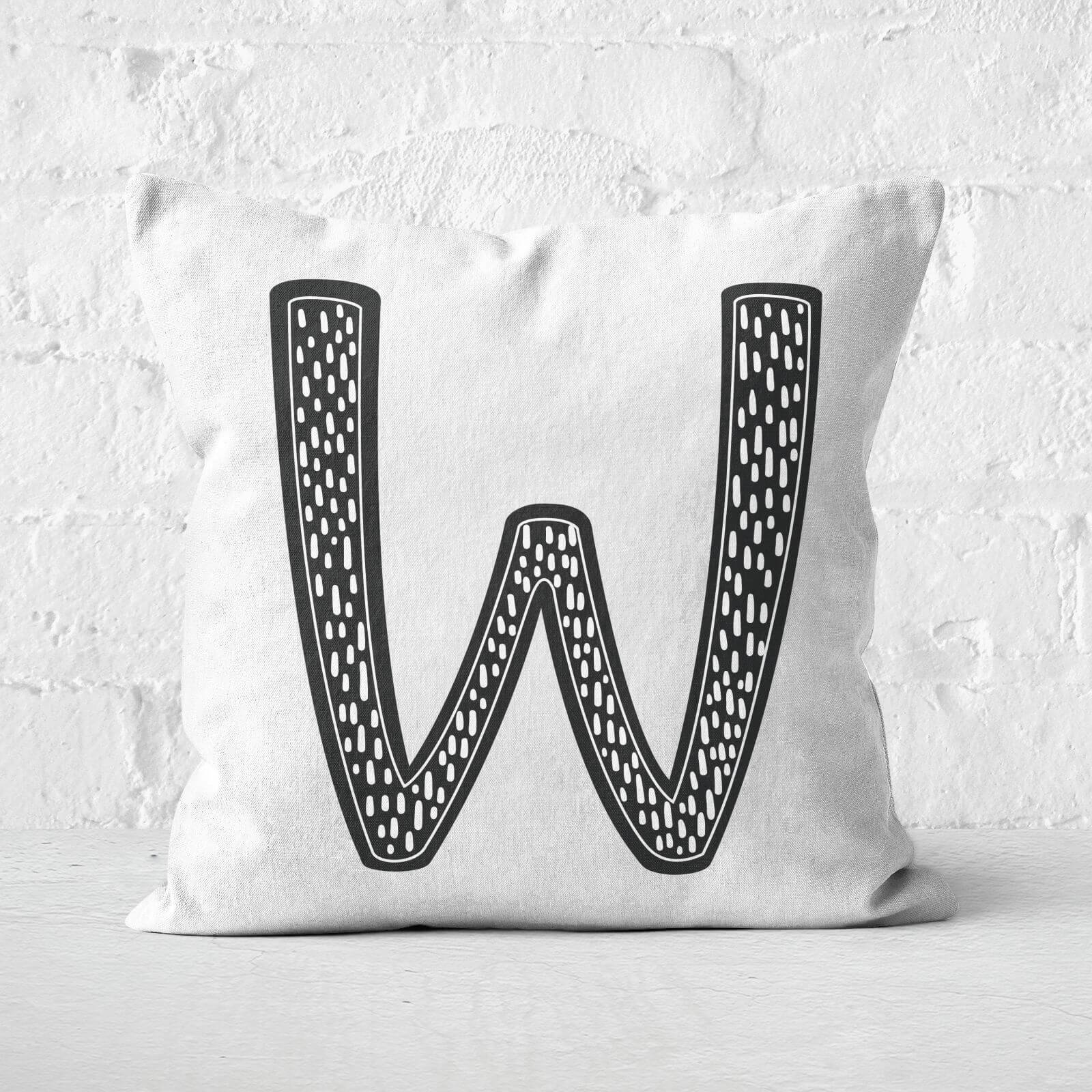 Handwritten W Square Cushion - 60x60cm - Soft Touch