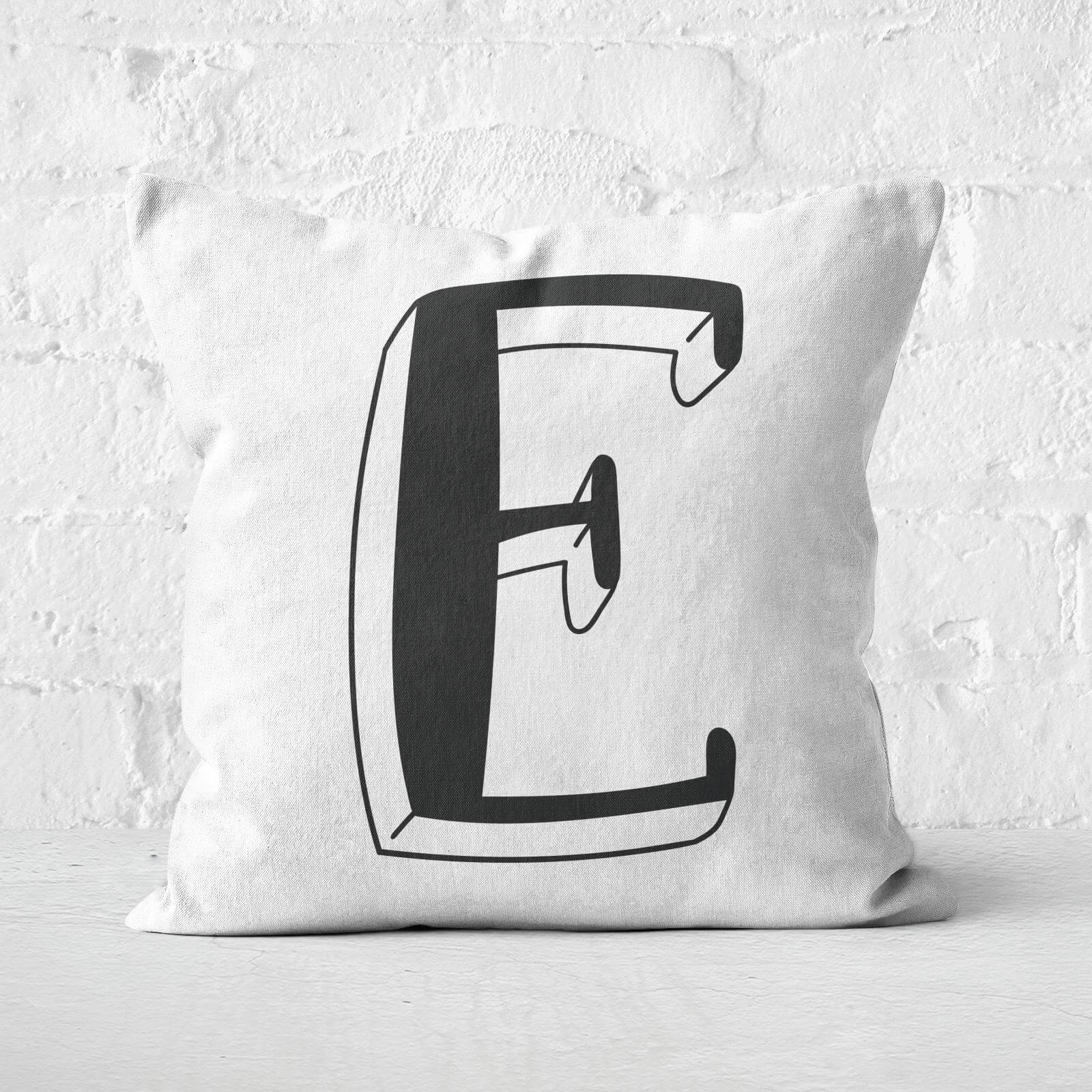 Handwritten E Square Cushion - 60x60cm - Soft Touch