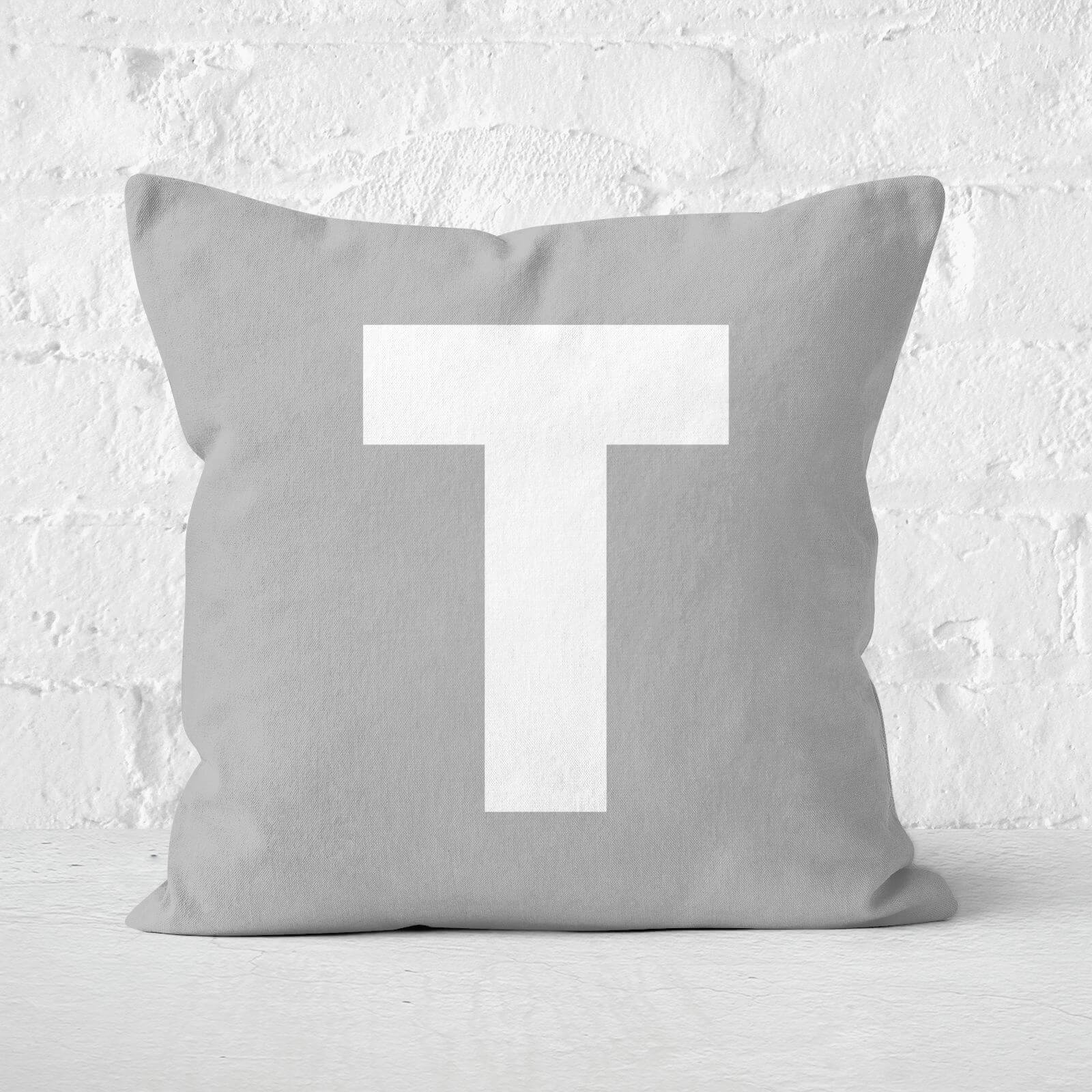 Letter T Square Cushion - 60x60cm - Soft Touch