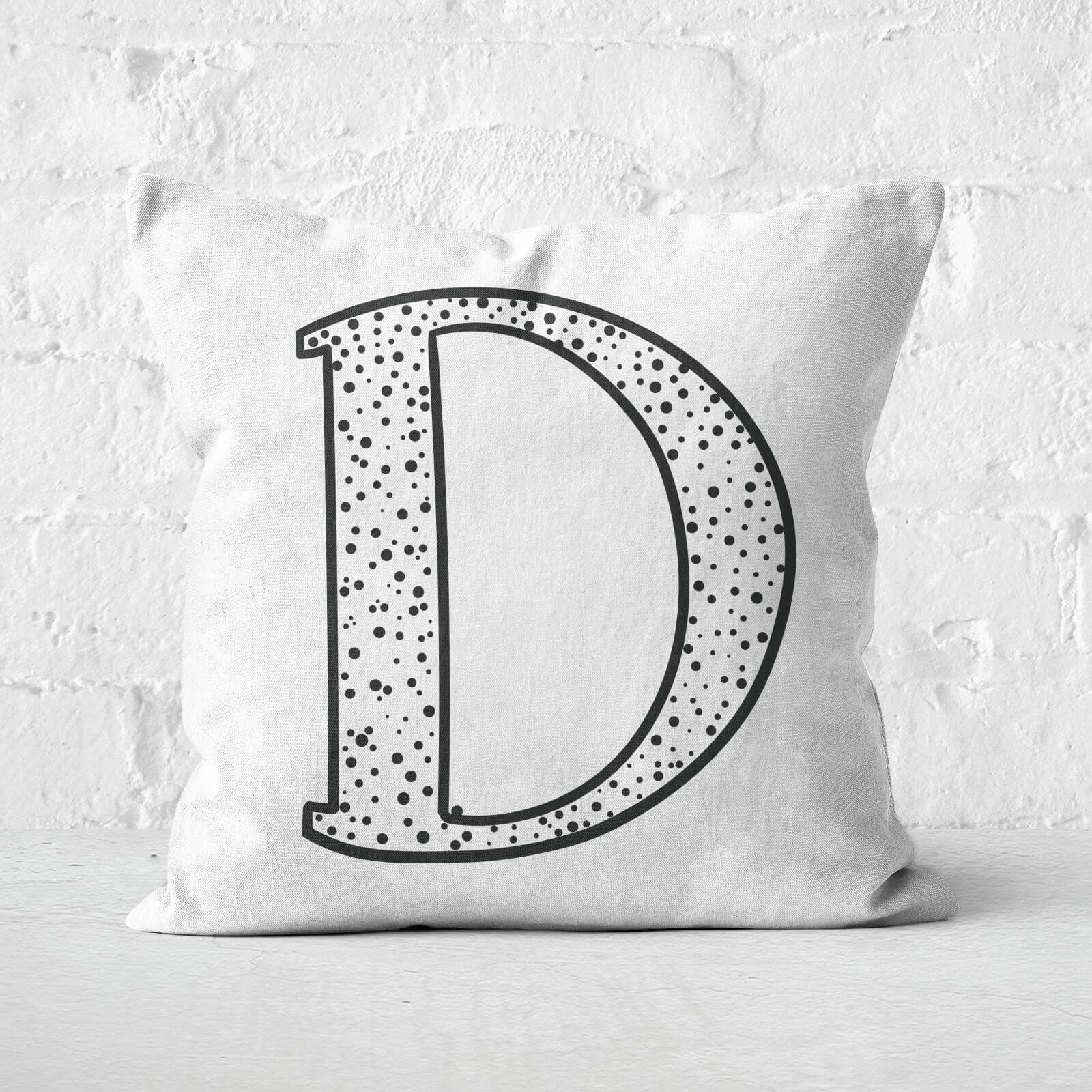 Handwritten D Square Cushion - 60x60cm - Soft Touch