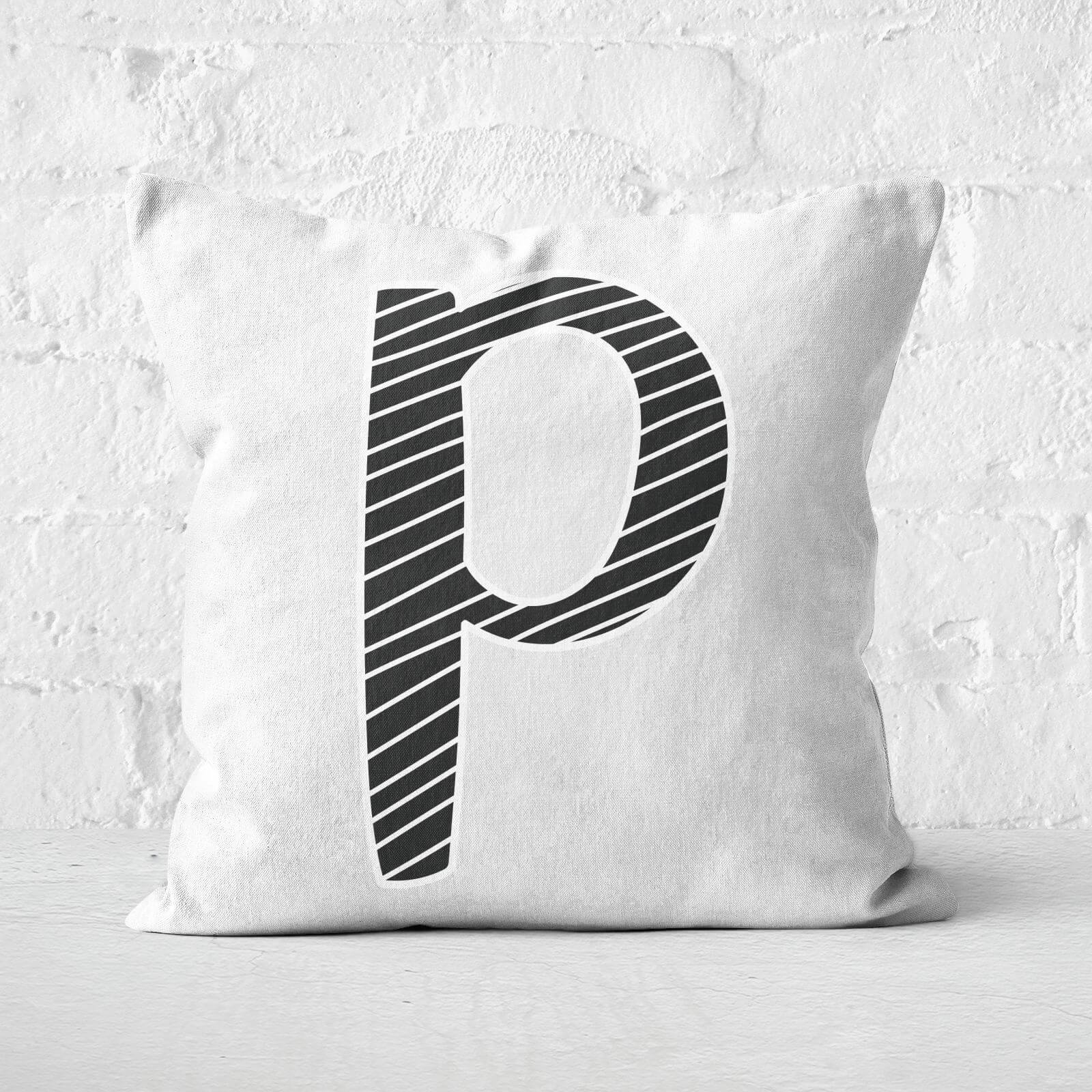 Handwritten P Square Cushion - 60x60cm - Soft Touch