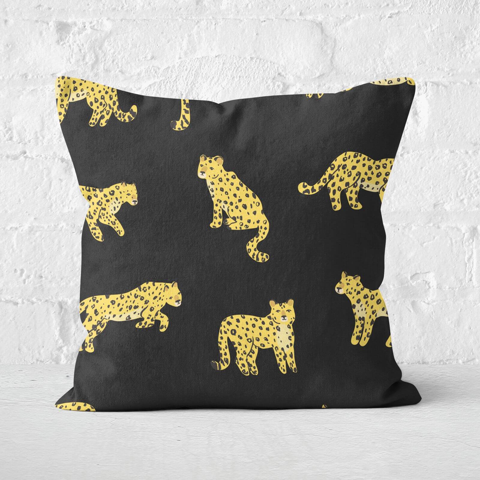 Cheetah Dark Square Cushion - 60x60cm - Soft Touch