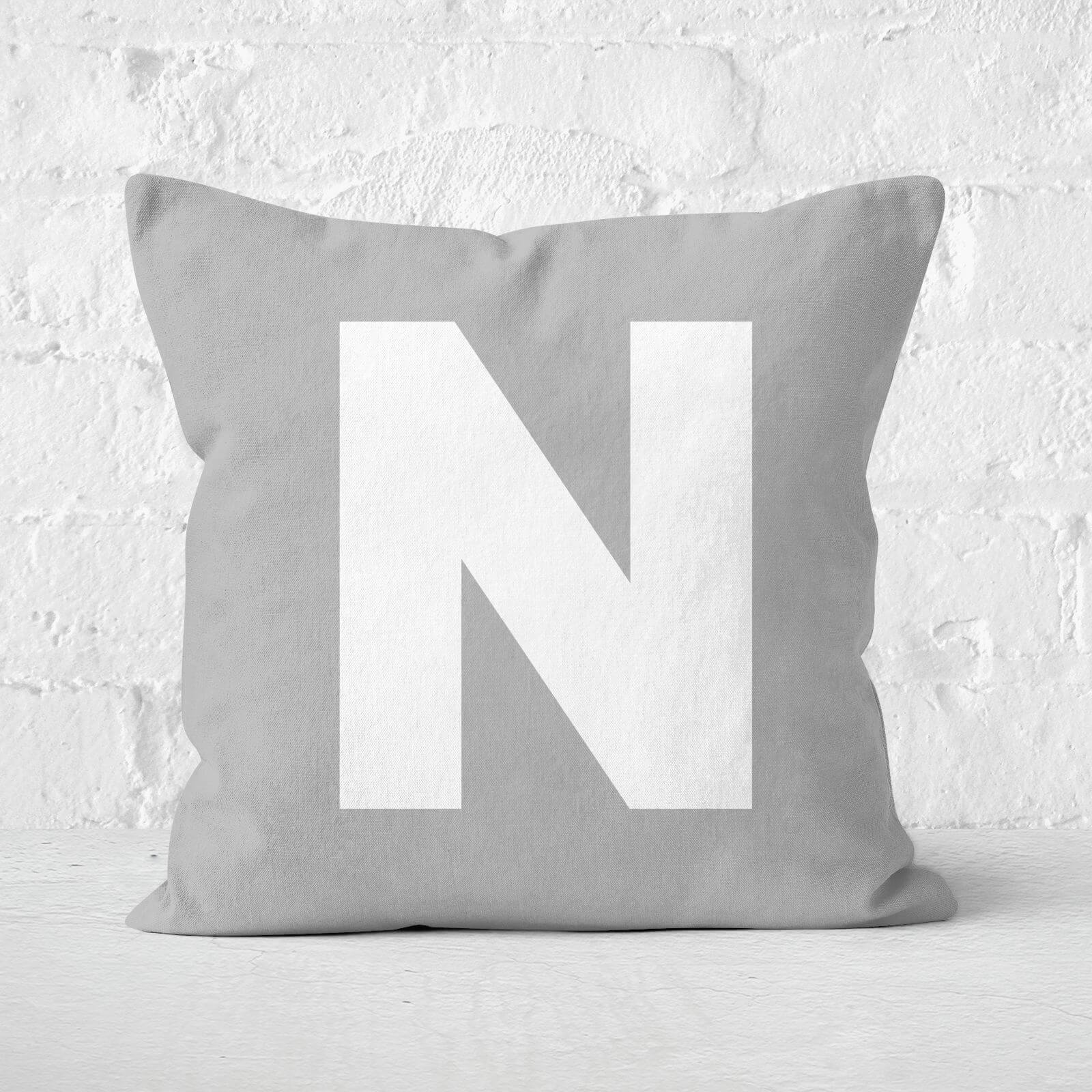 Letter N Square Cushion - 50x50cm - Soft Touch