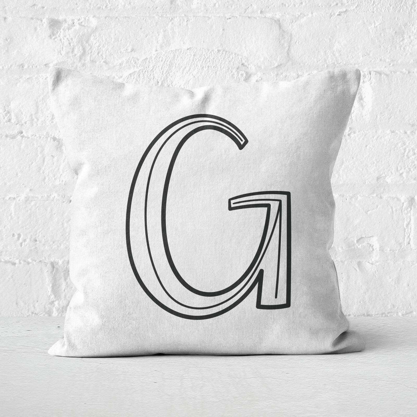 Handwritten G Square Cushion - 60x60cm - Soft Touch