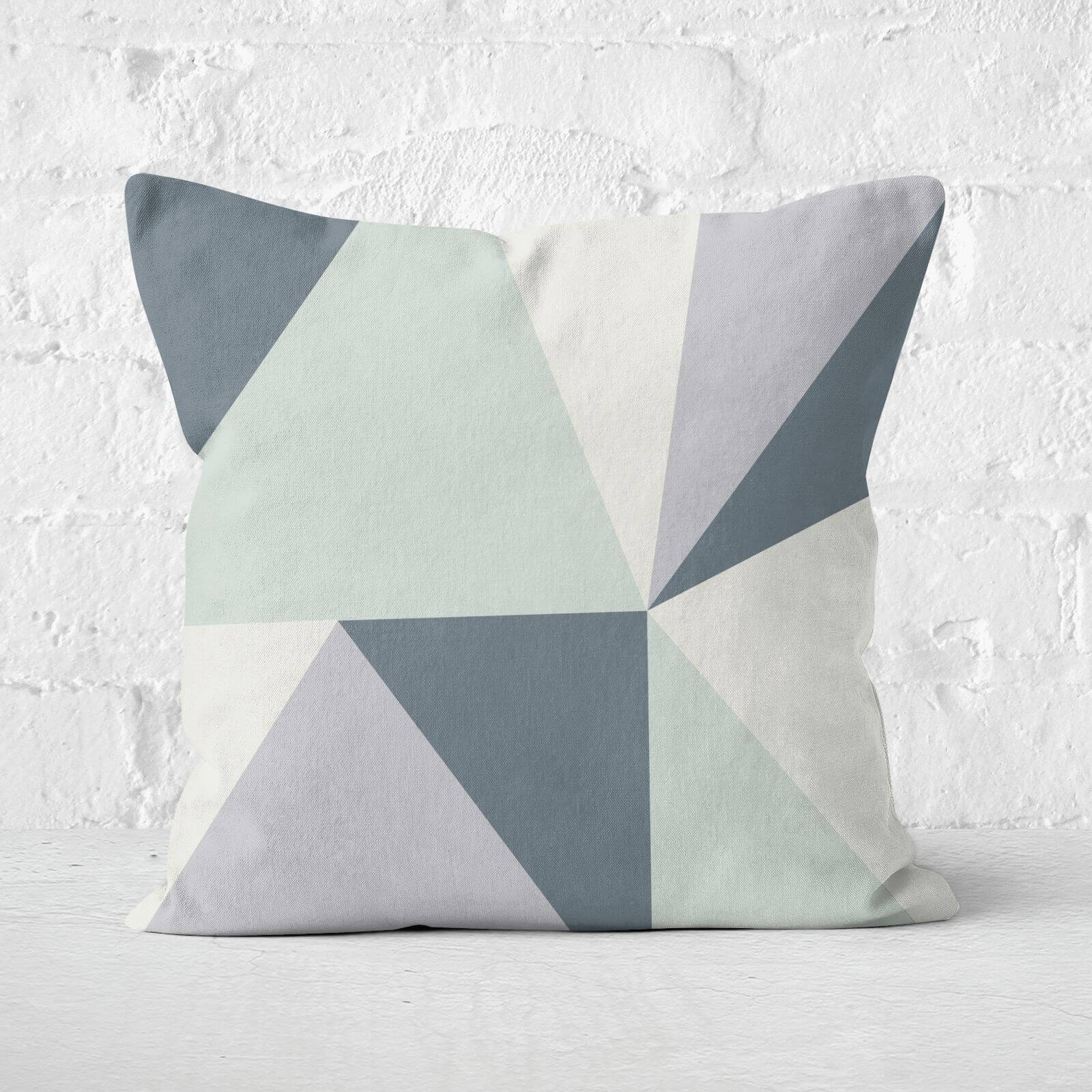 Grey Geometric Shapes Square Cushion - 60x60cm - Soft Touch