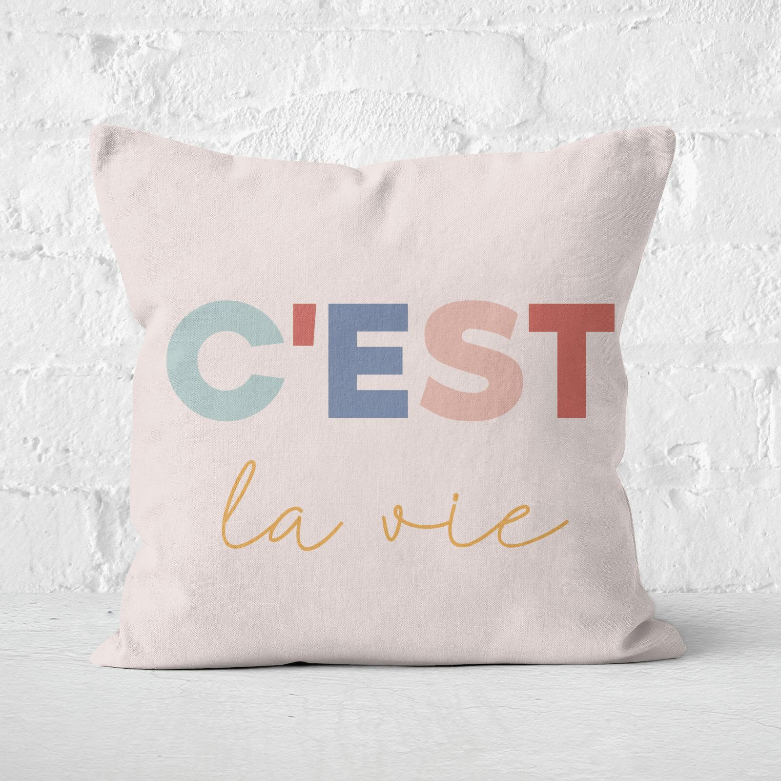 C'est La Vie Square Cushion - 60x60cm - Soft Touch