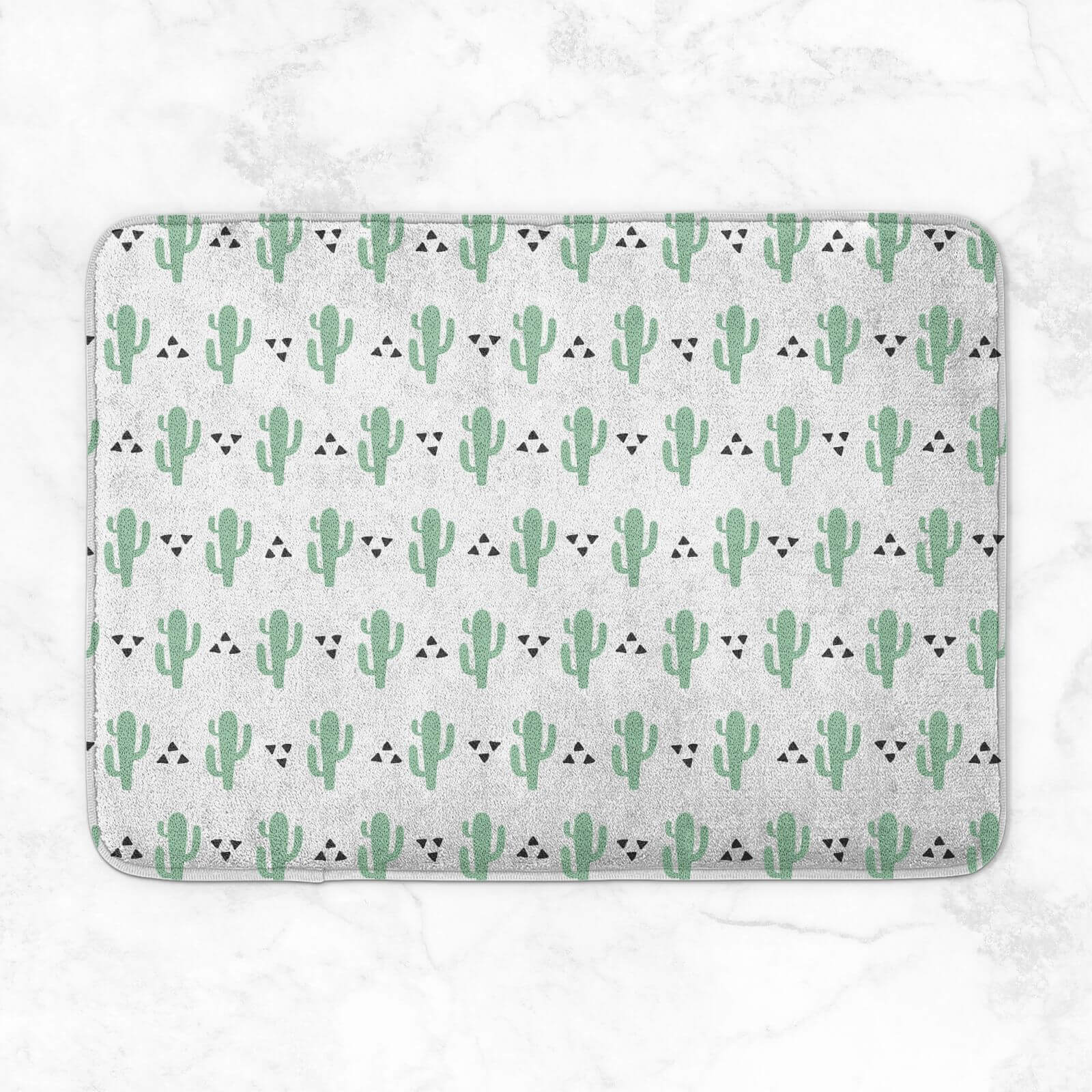 Green Cactus Pattern Bath Mat