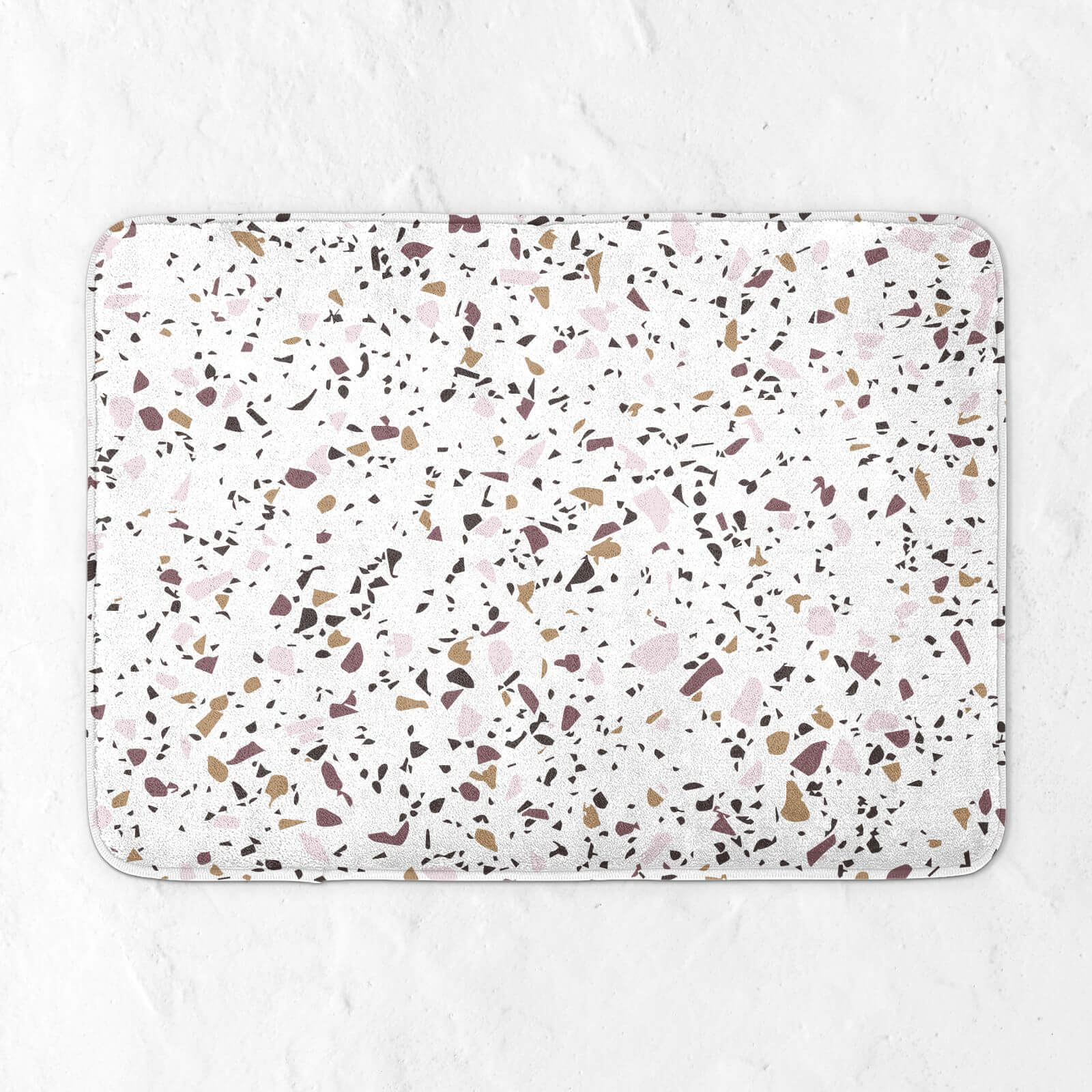 Neutral Terrazzo Pattern Bath Mat
