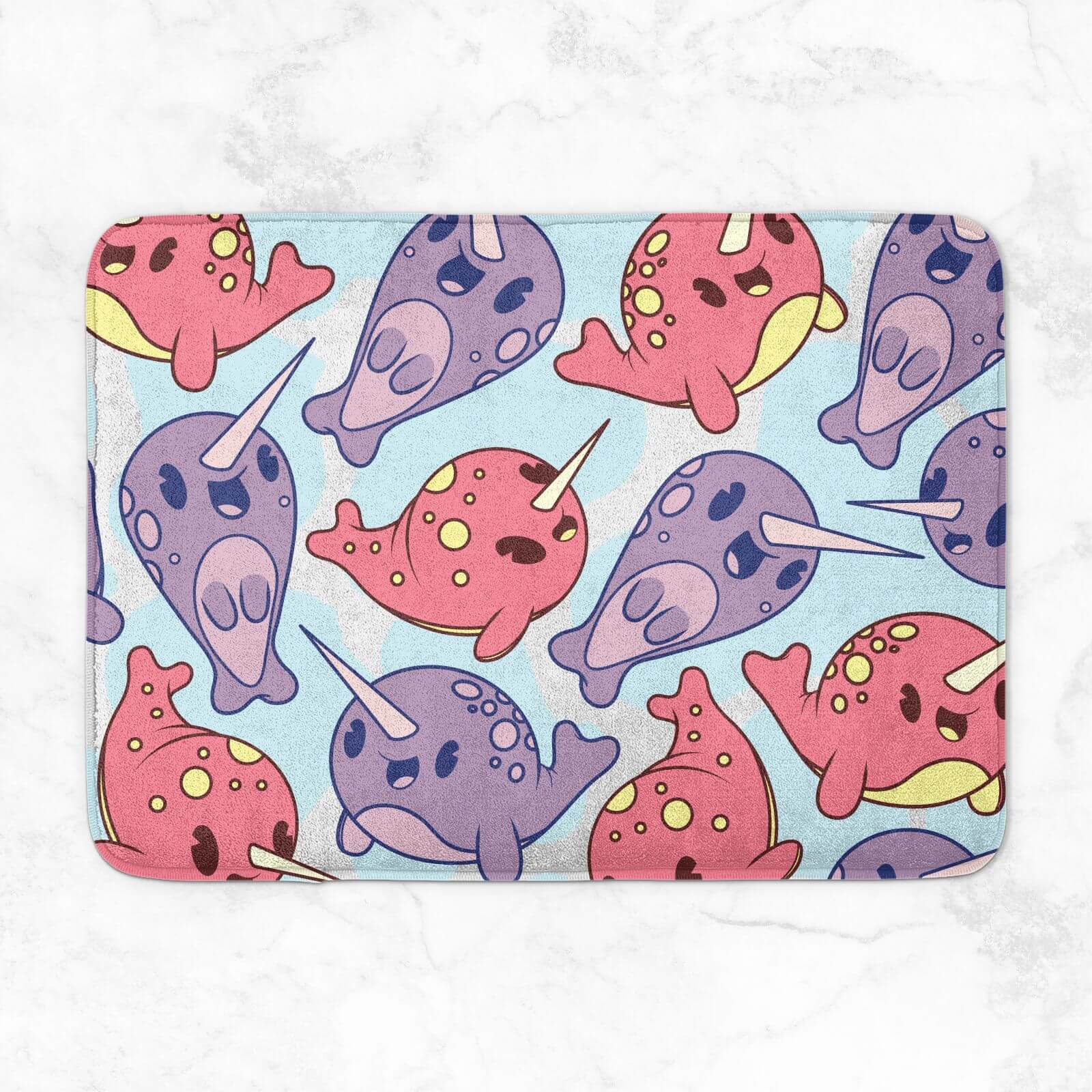 Narwhal Pattern Bath Mat