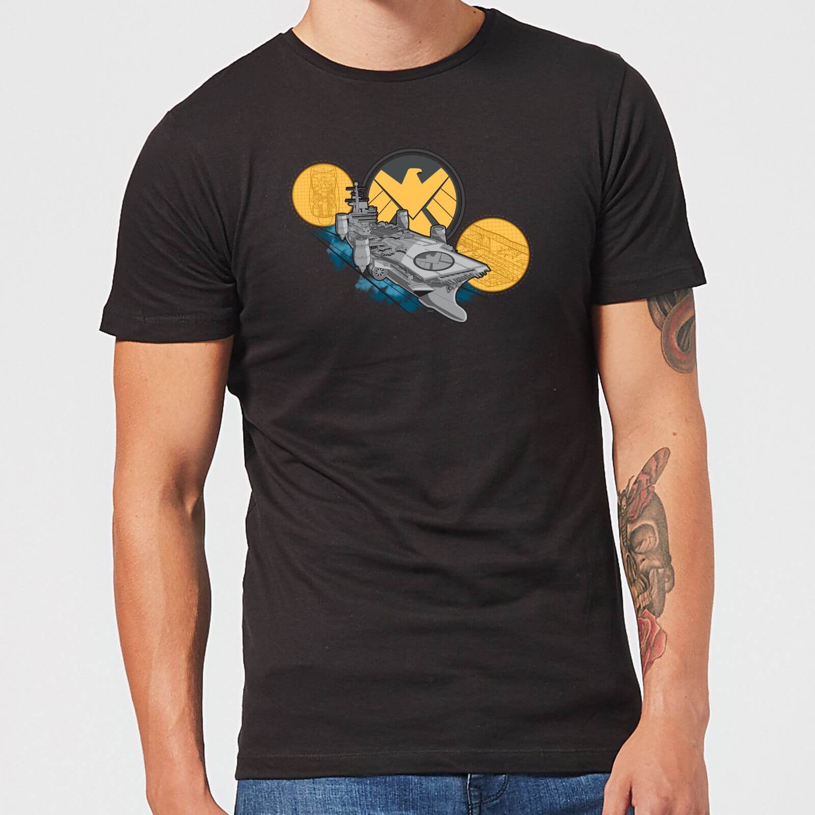 Marvel S.H.I.E.L.D. Helicarrier T-Shirt Uomo - Nero - XS