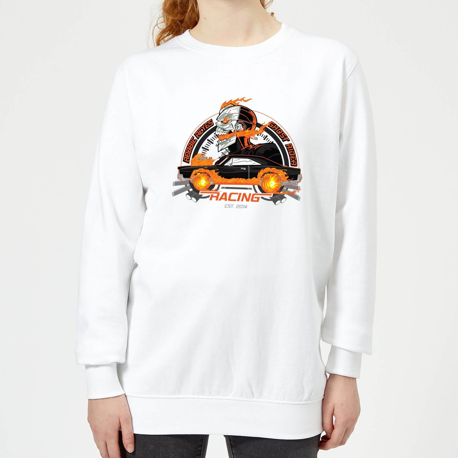 Marvel Ghost Rider Robbie Reyes Racing Women's Sweatshirt - White - XS - White