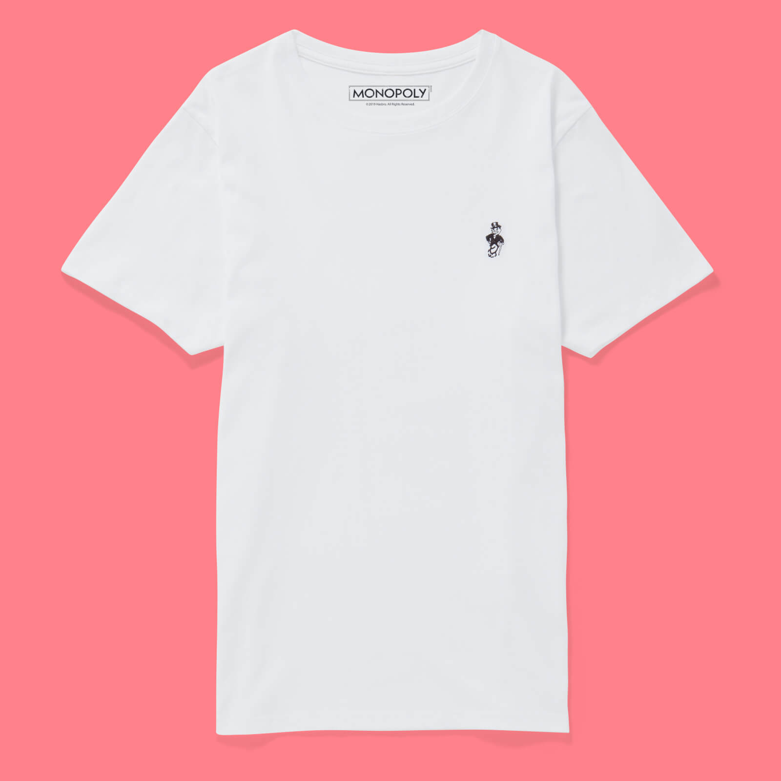 Monopoly Mr Monopoly Embroidered T-Shirt - White - S - White