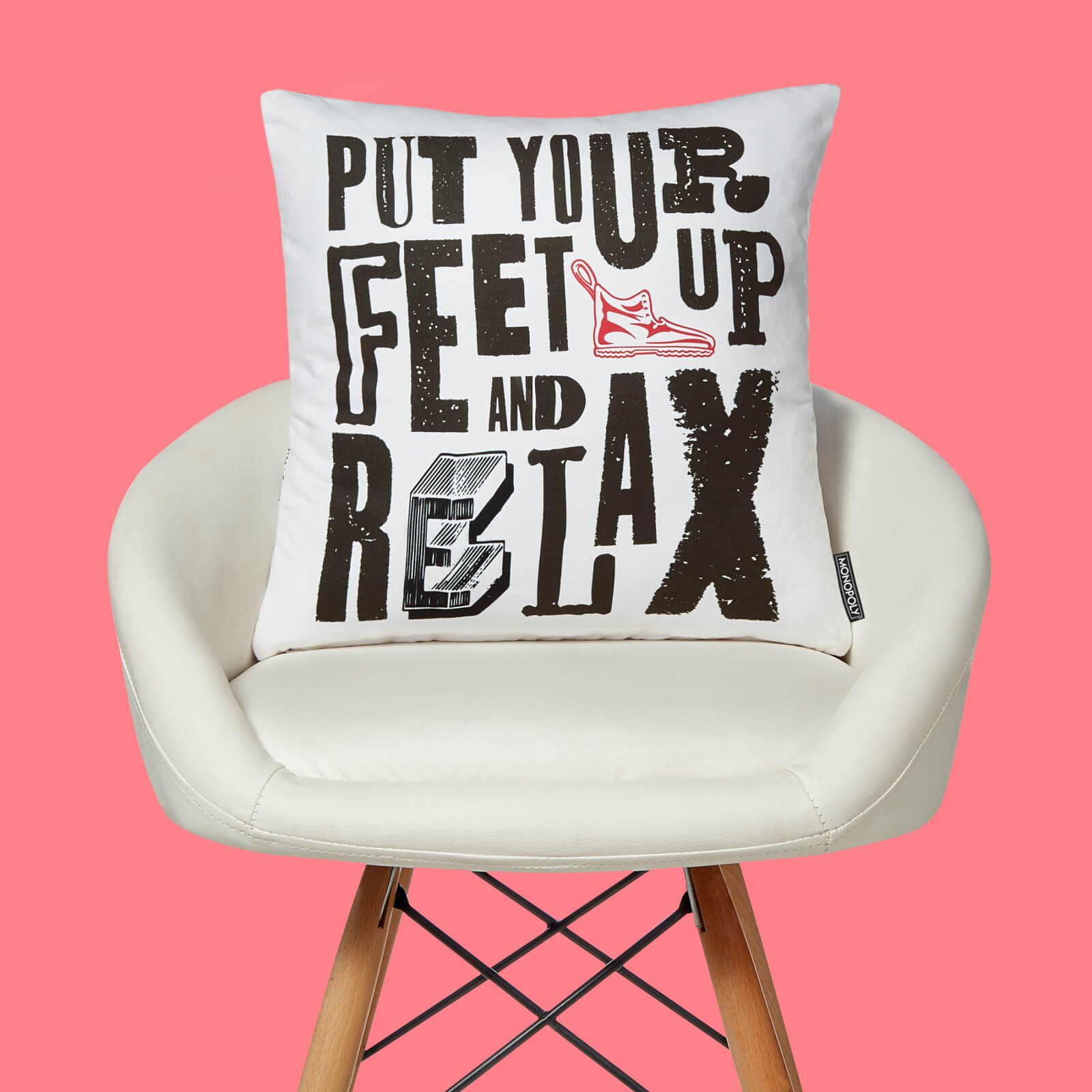 Monopoly Feet Up And Relax Square Cushion - 40x40cm - Soft Touch