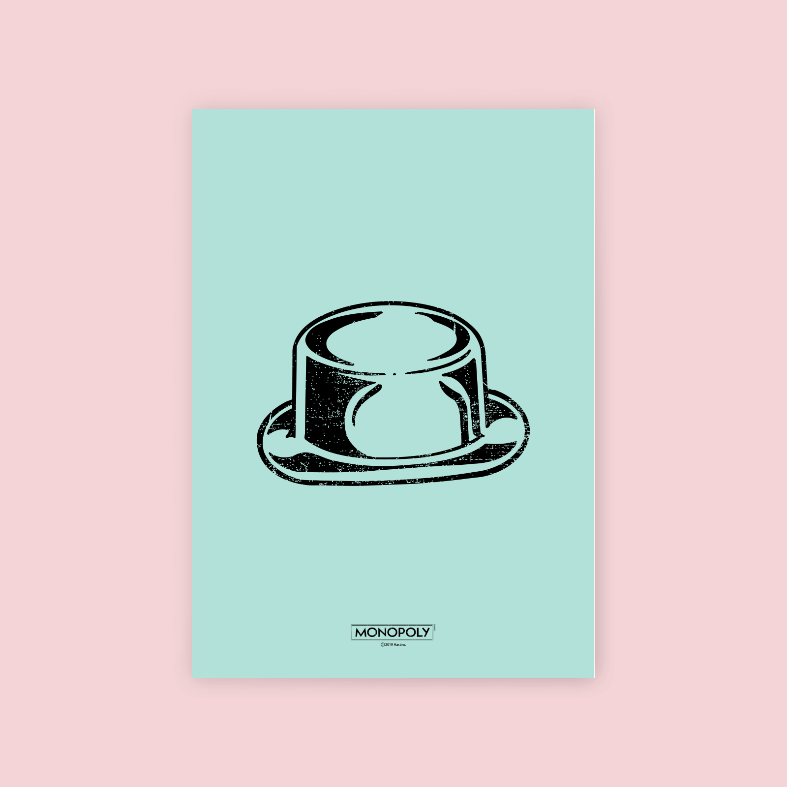 Monopoly Hat Letterpress Art Print - A4