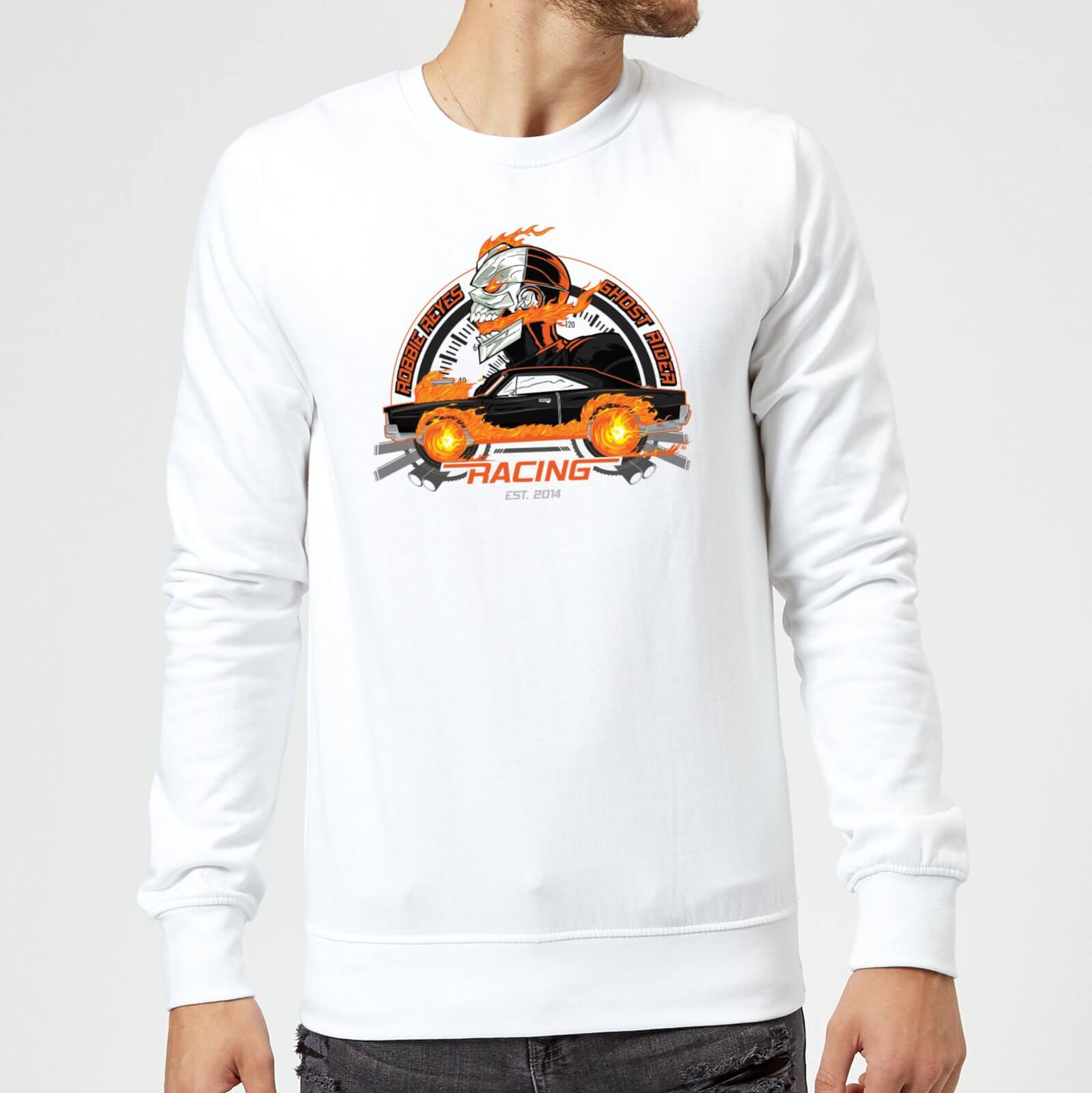 Marvel Ghost Rider Robbie Reyes Racing Sweatshirt - White - L - Blanco